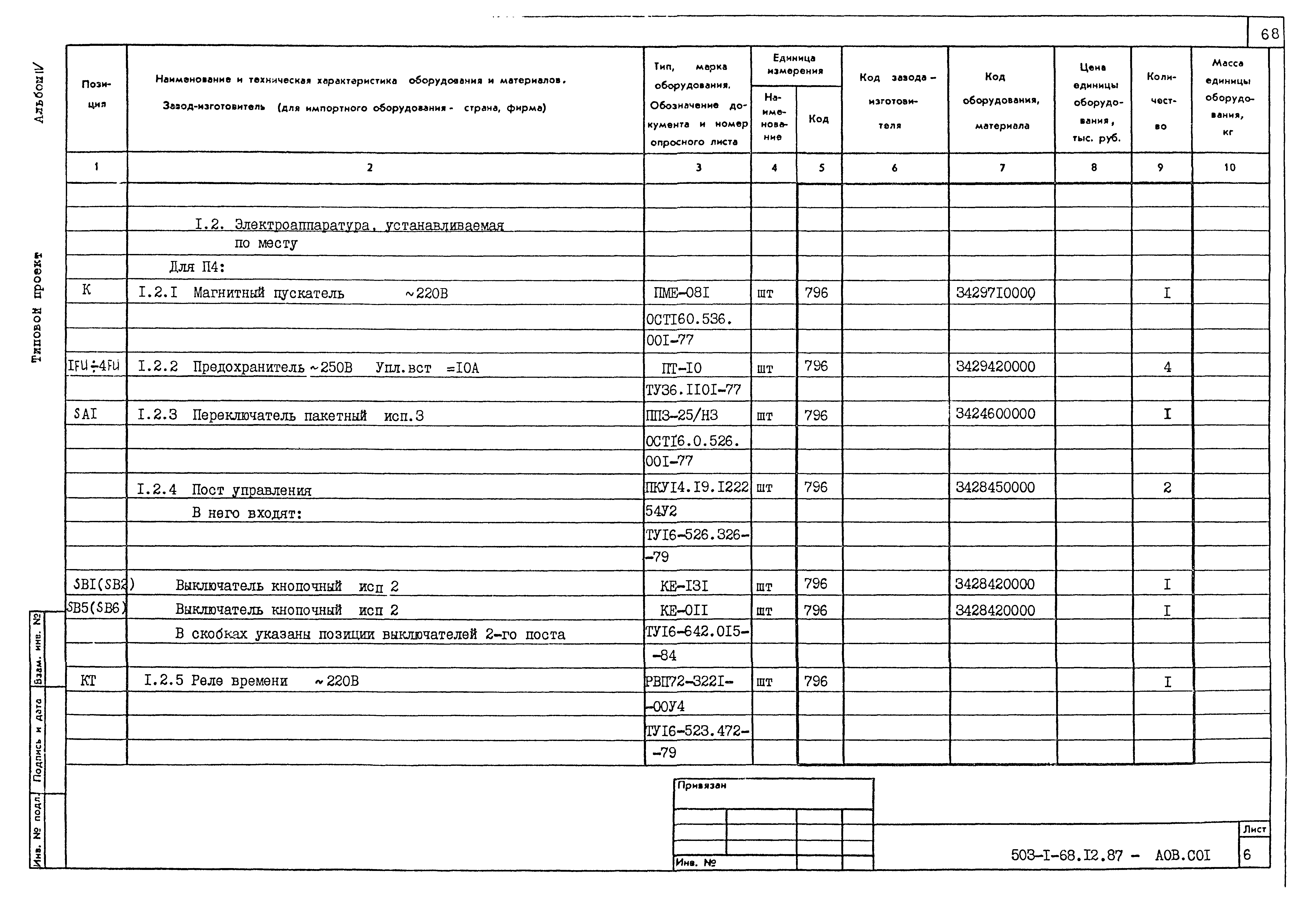 Типовой проект 503-1-68.12.87