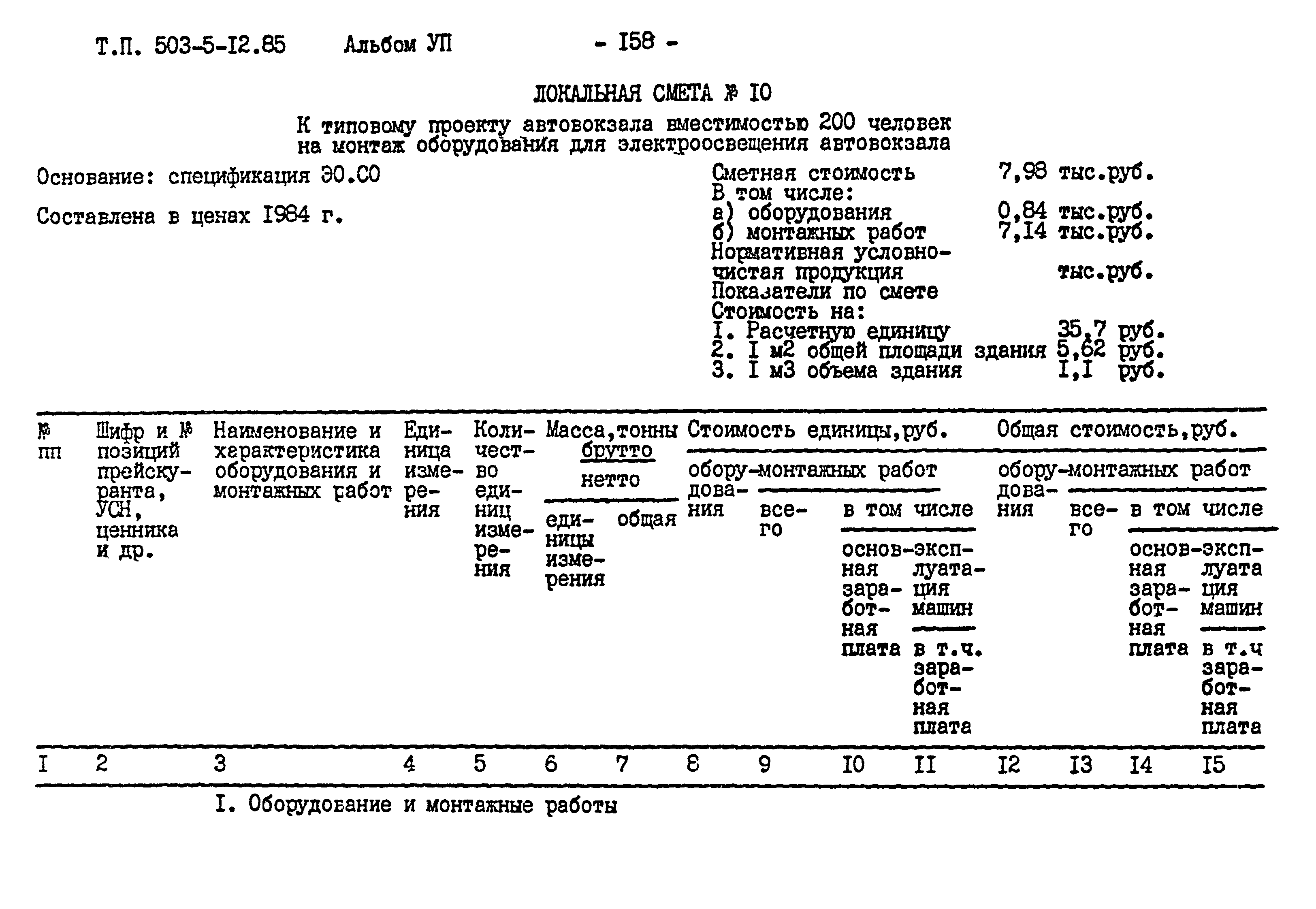 Типовой проект 503-5-12.85