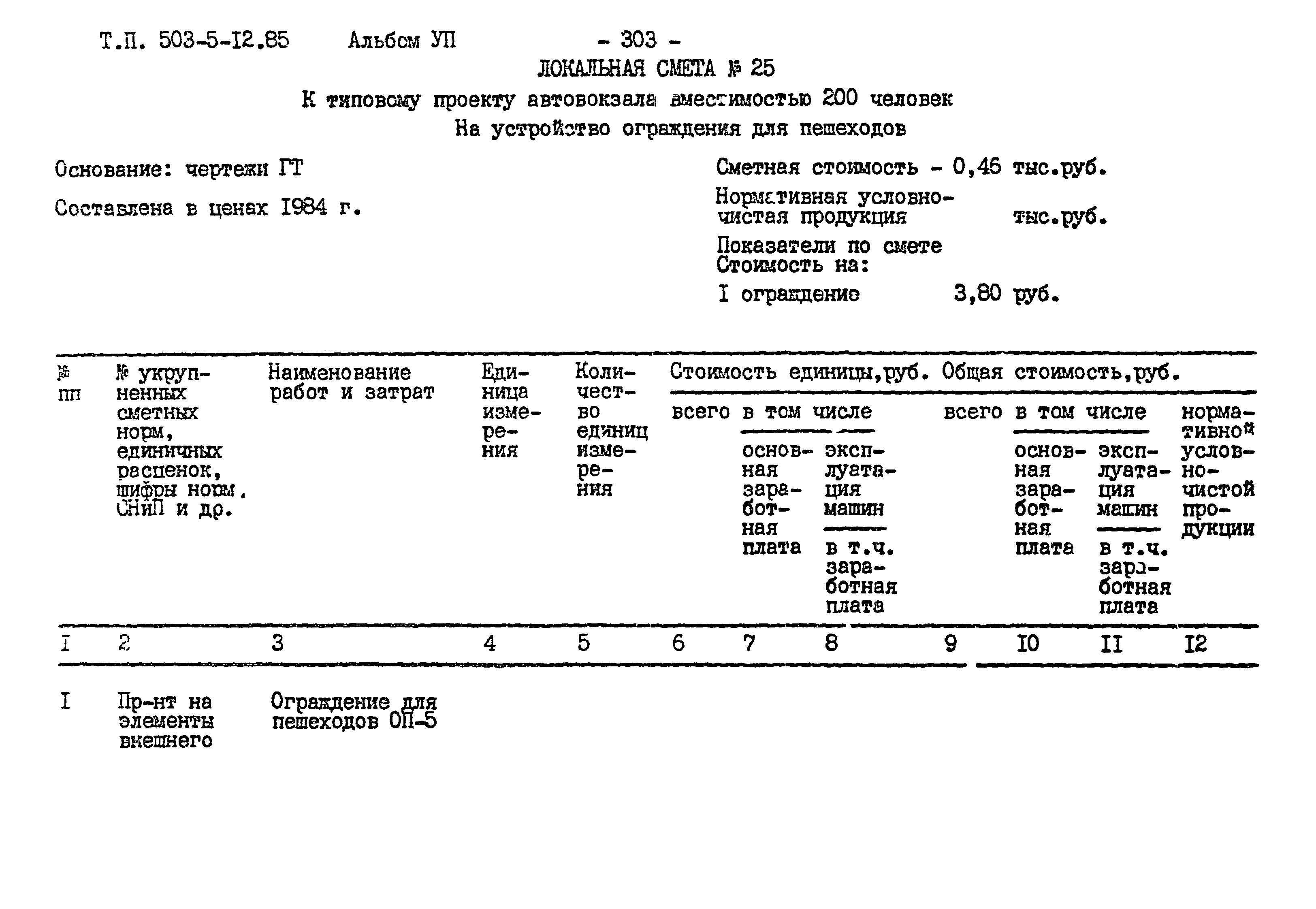 Типовой проект 503-5-12.85
