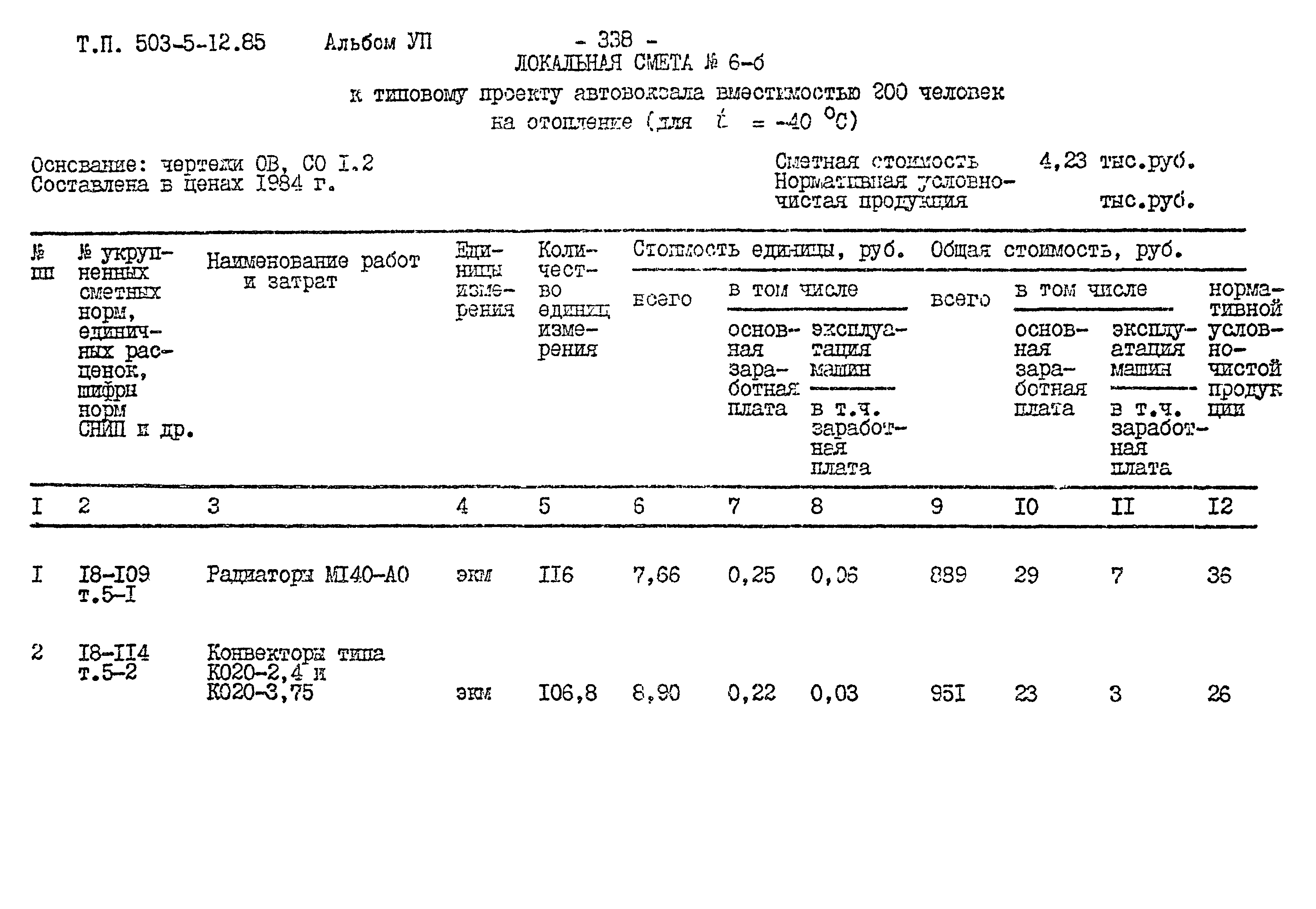 Типовой проект 503-5-12.85