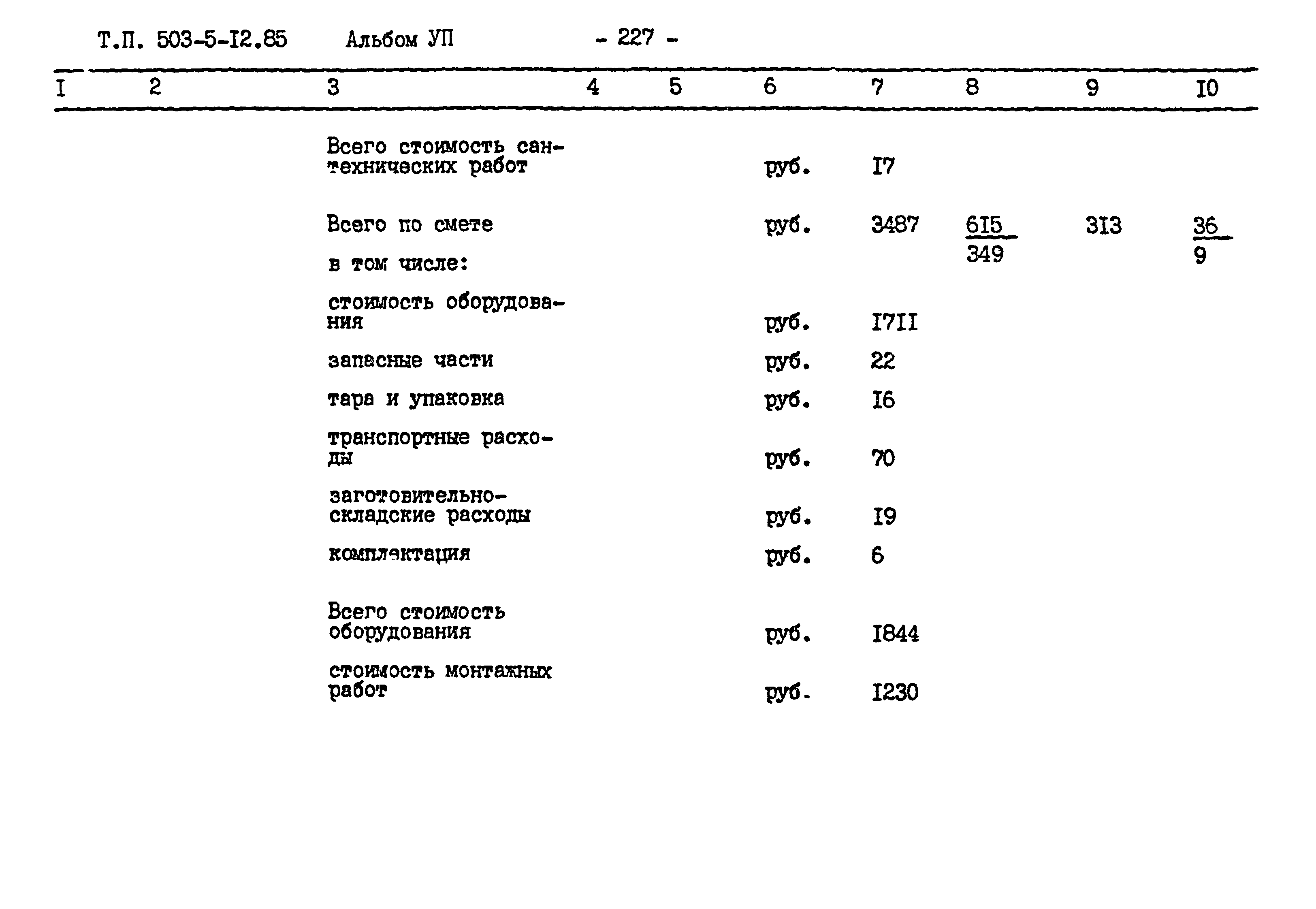 Типовой проект 503-5-12.85