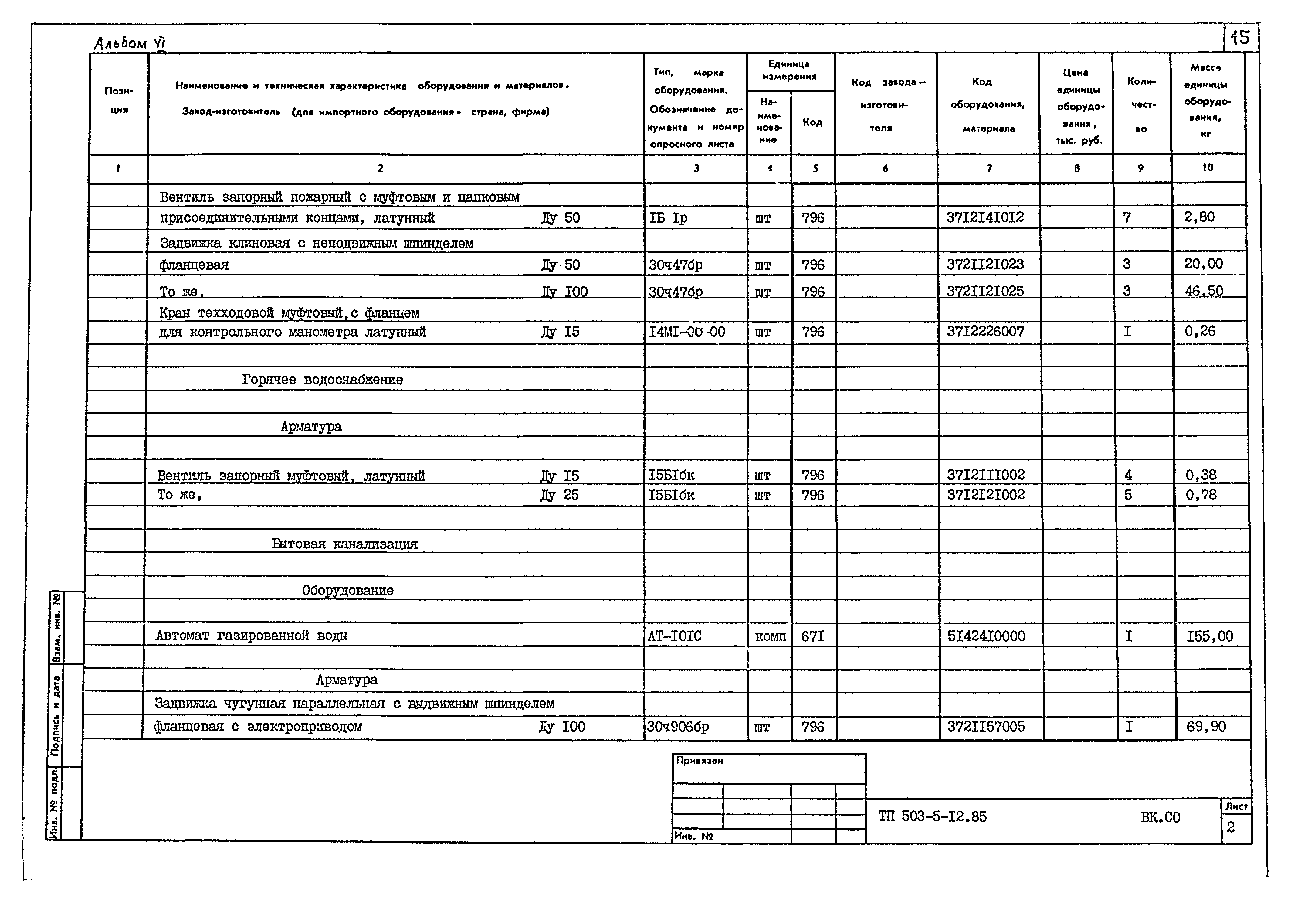 Типовой проект 503-5-12.85