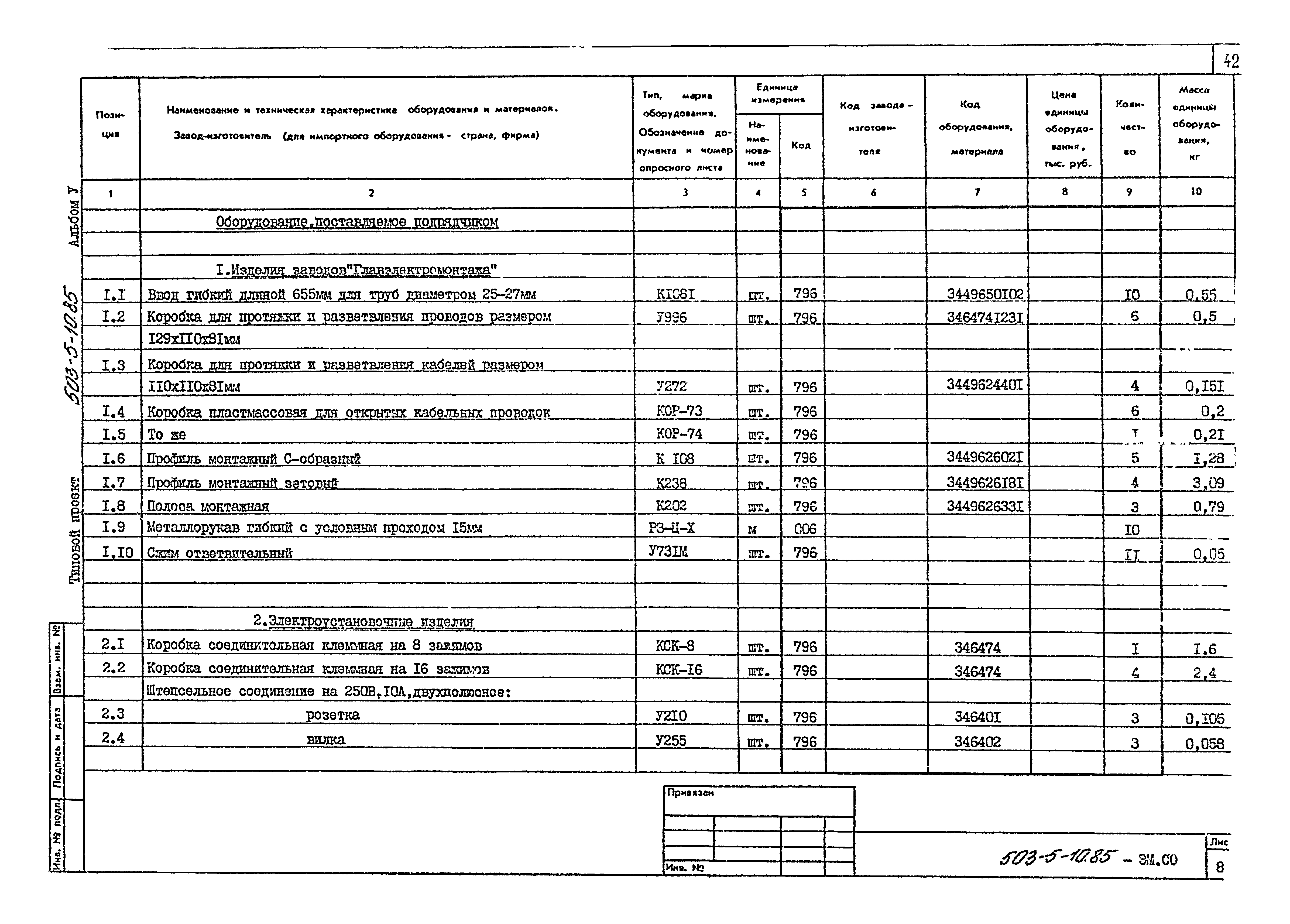 Типовой проект 503-5-10.85