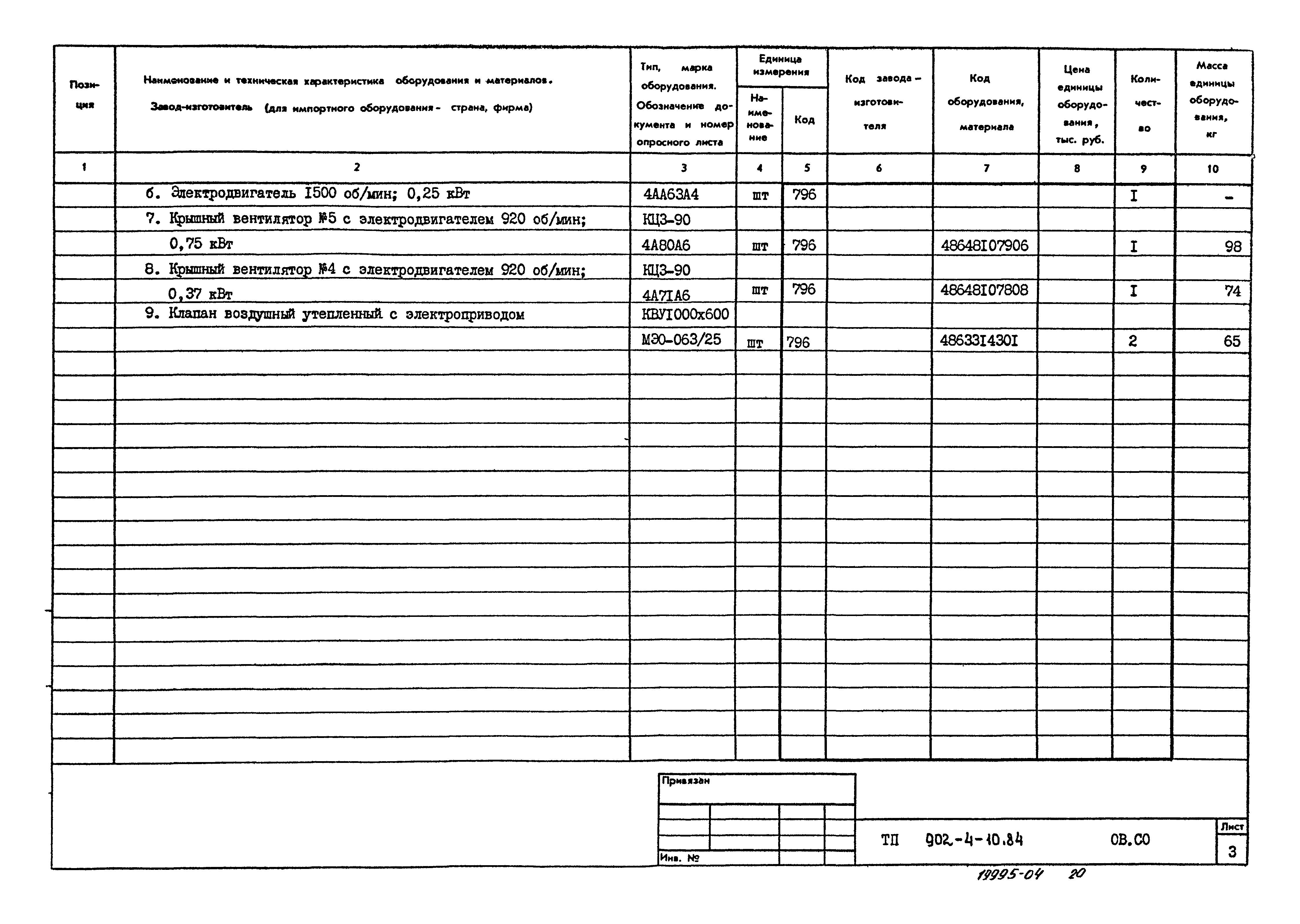 Типовой проект 902-4-10.84