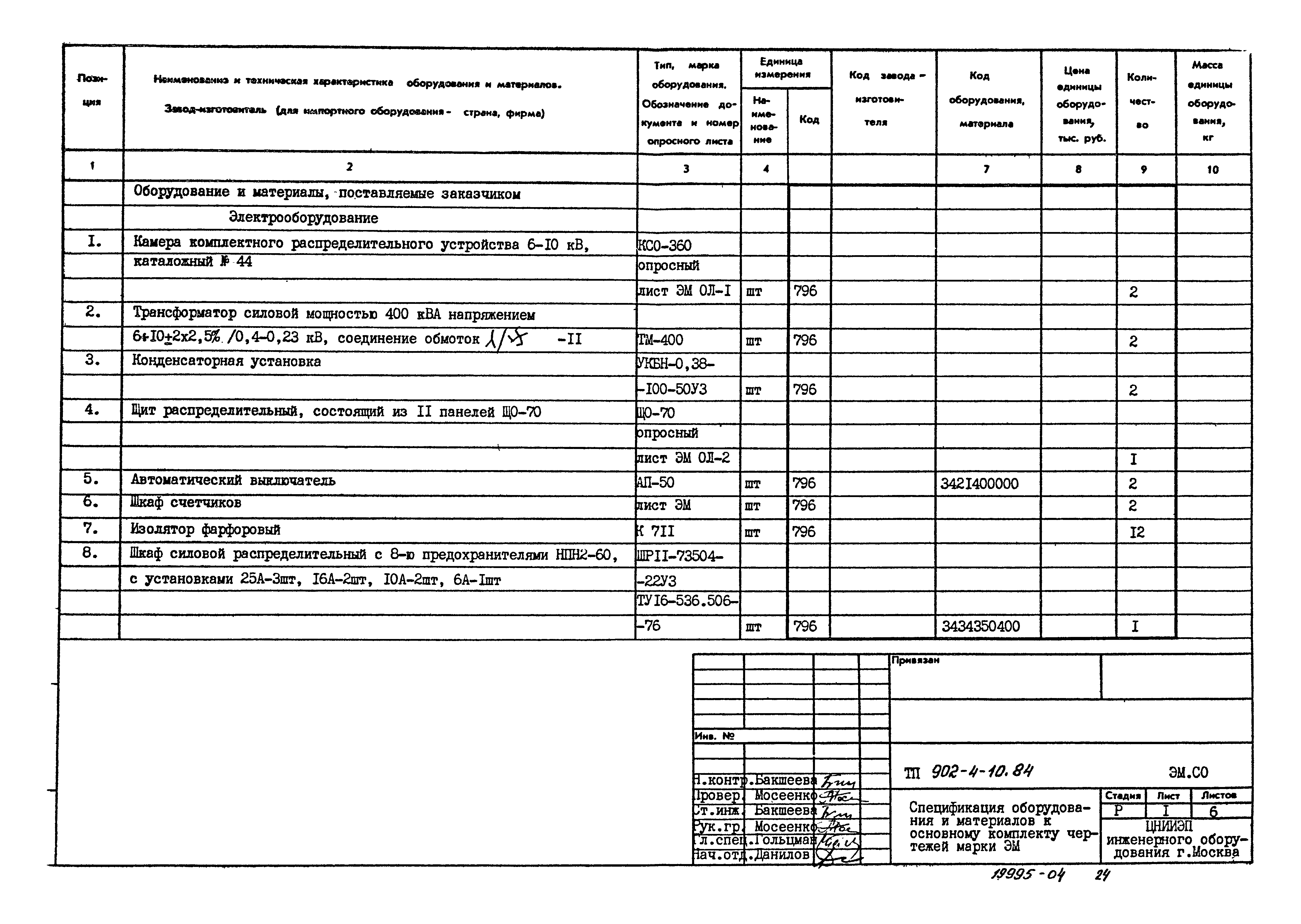 Типовой проект 902-4-10.84