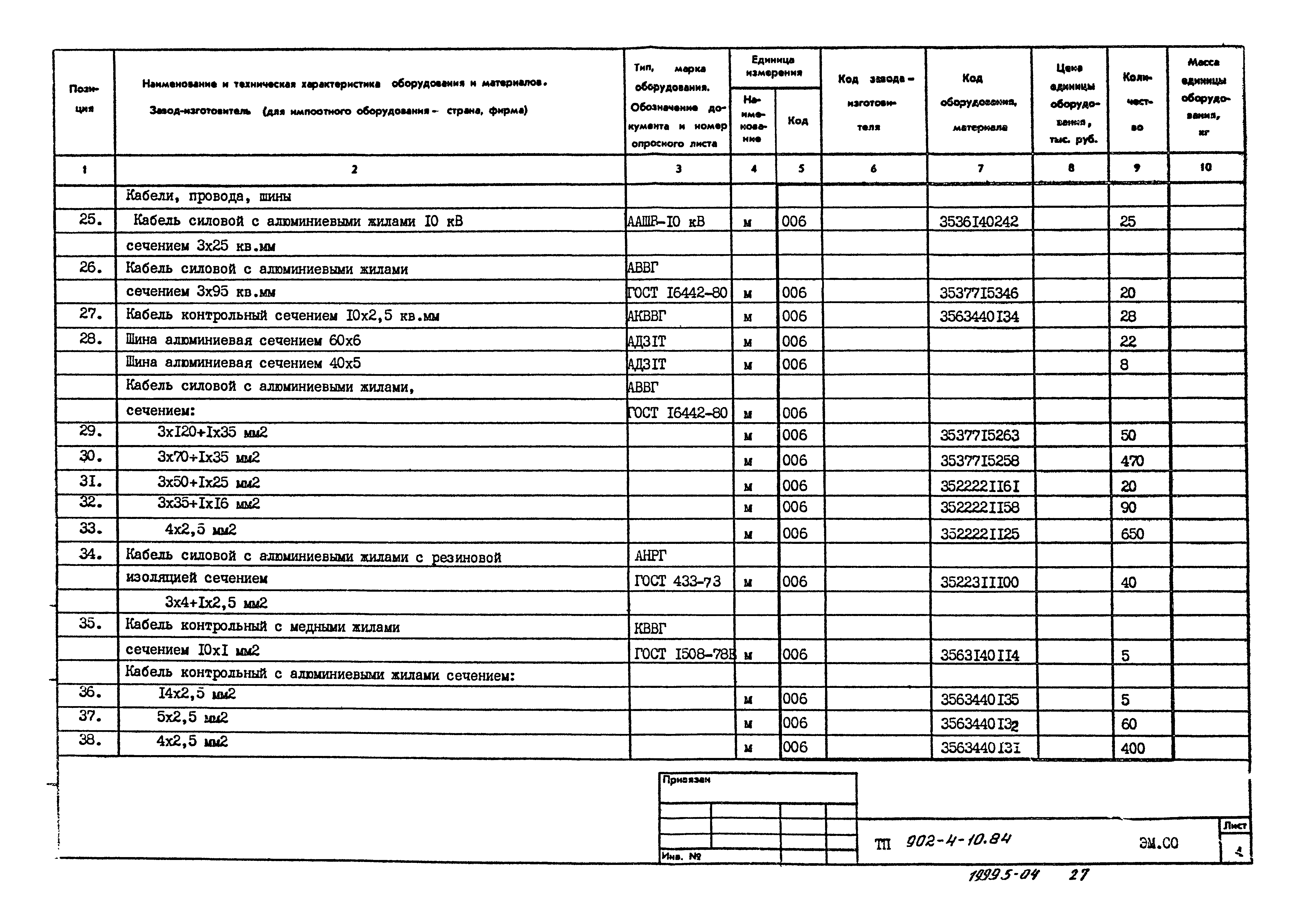 Типовой проект 902-4-10.84