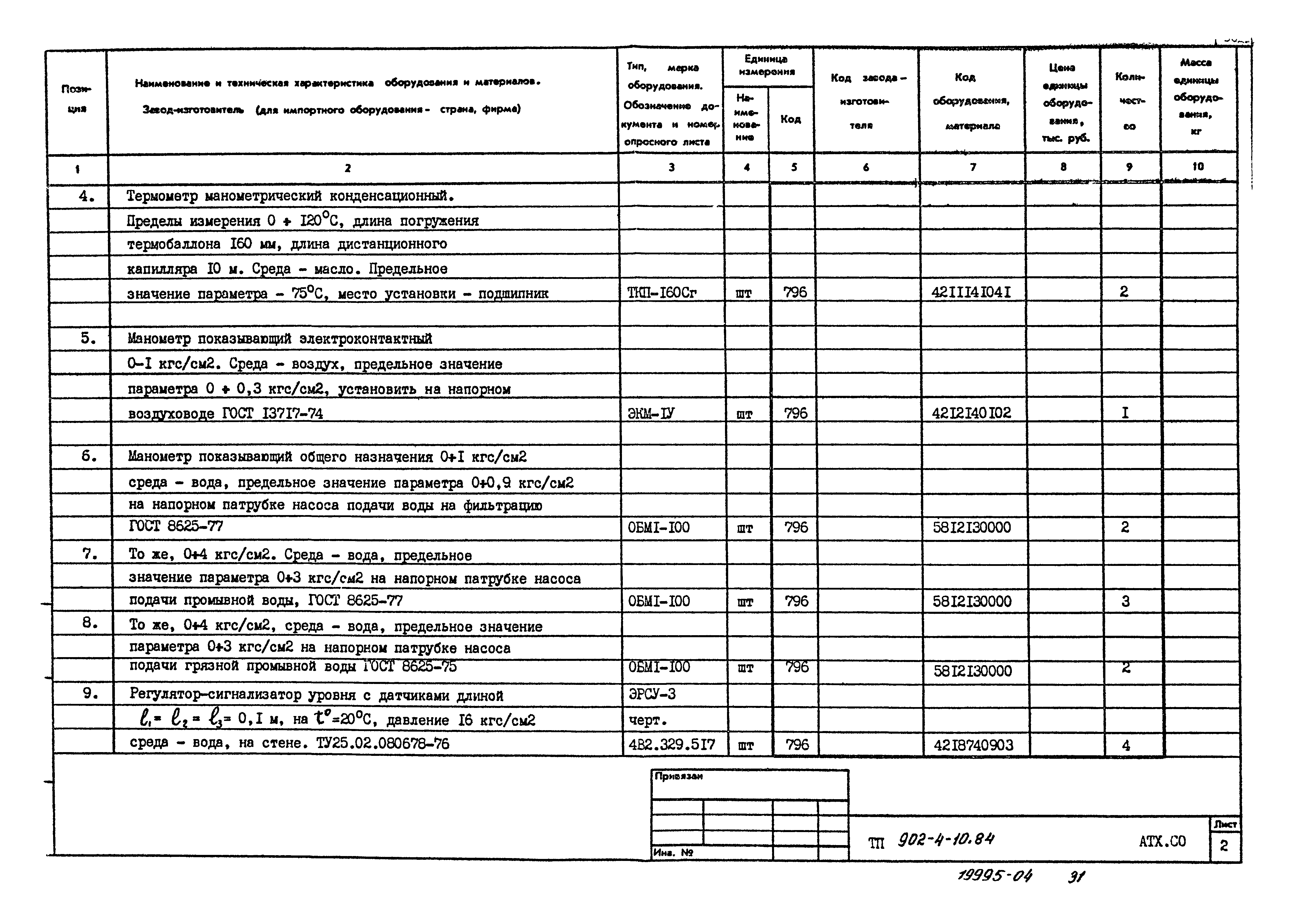 Типовой проект 902-4-10.84