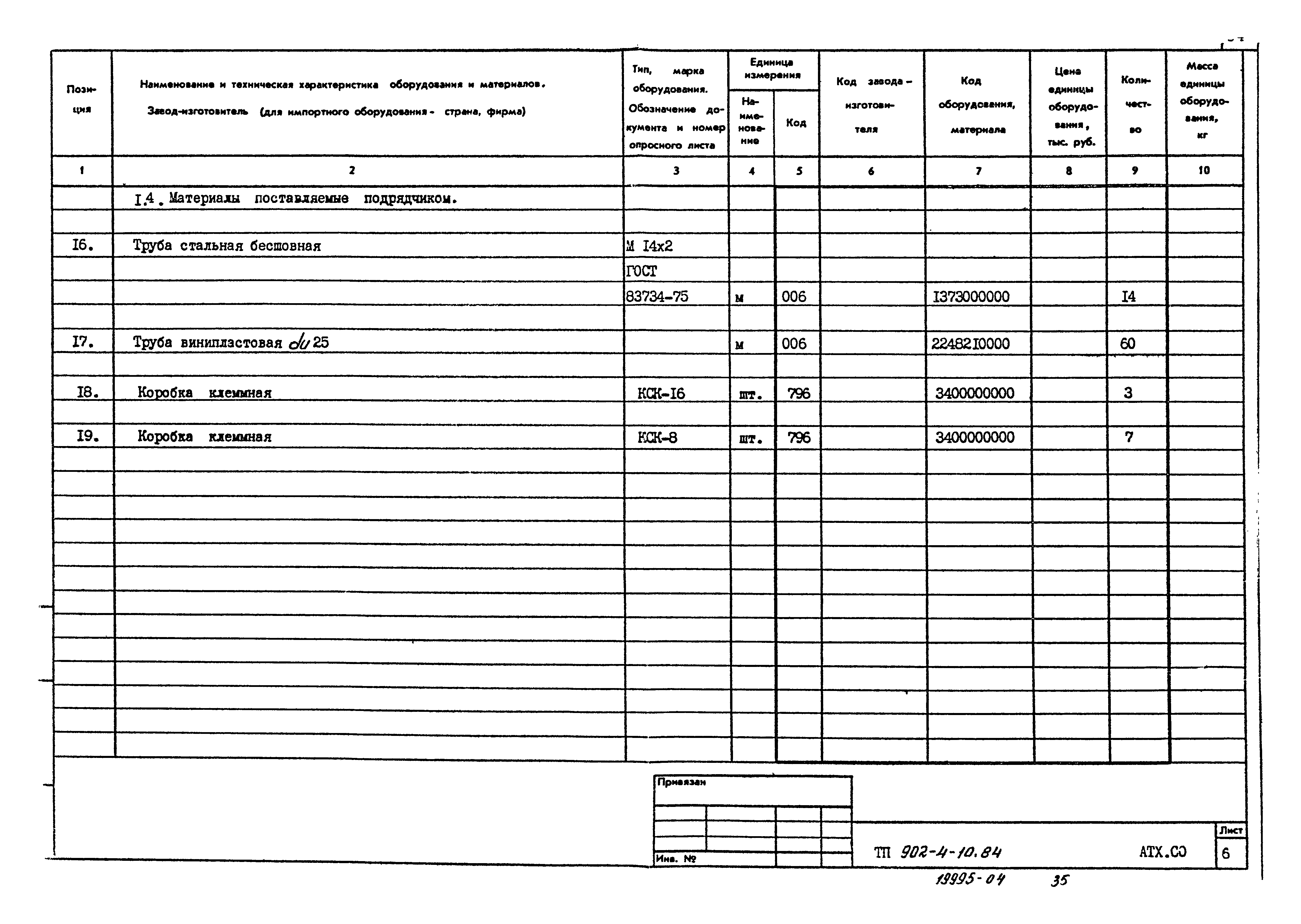 Типовой проект 902-4-10.84