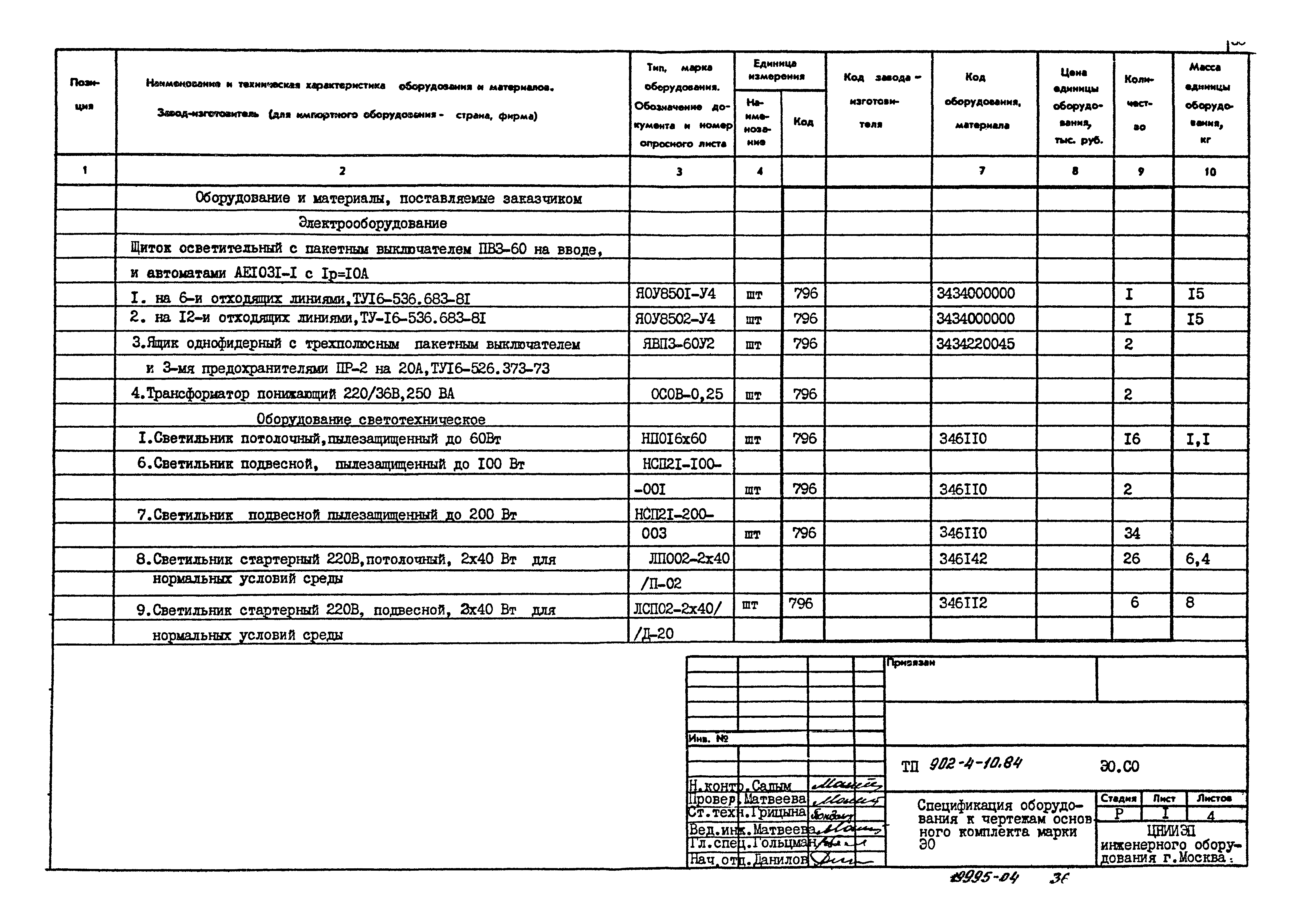 Типовой проект 902-4-10.84