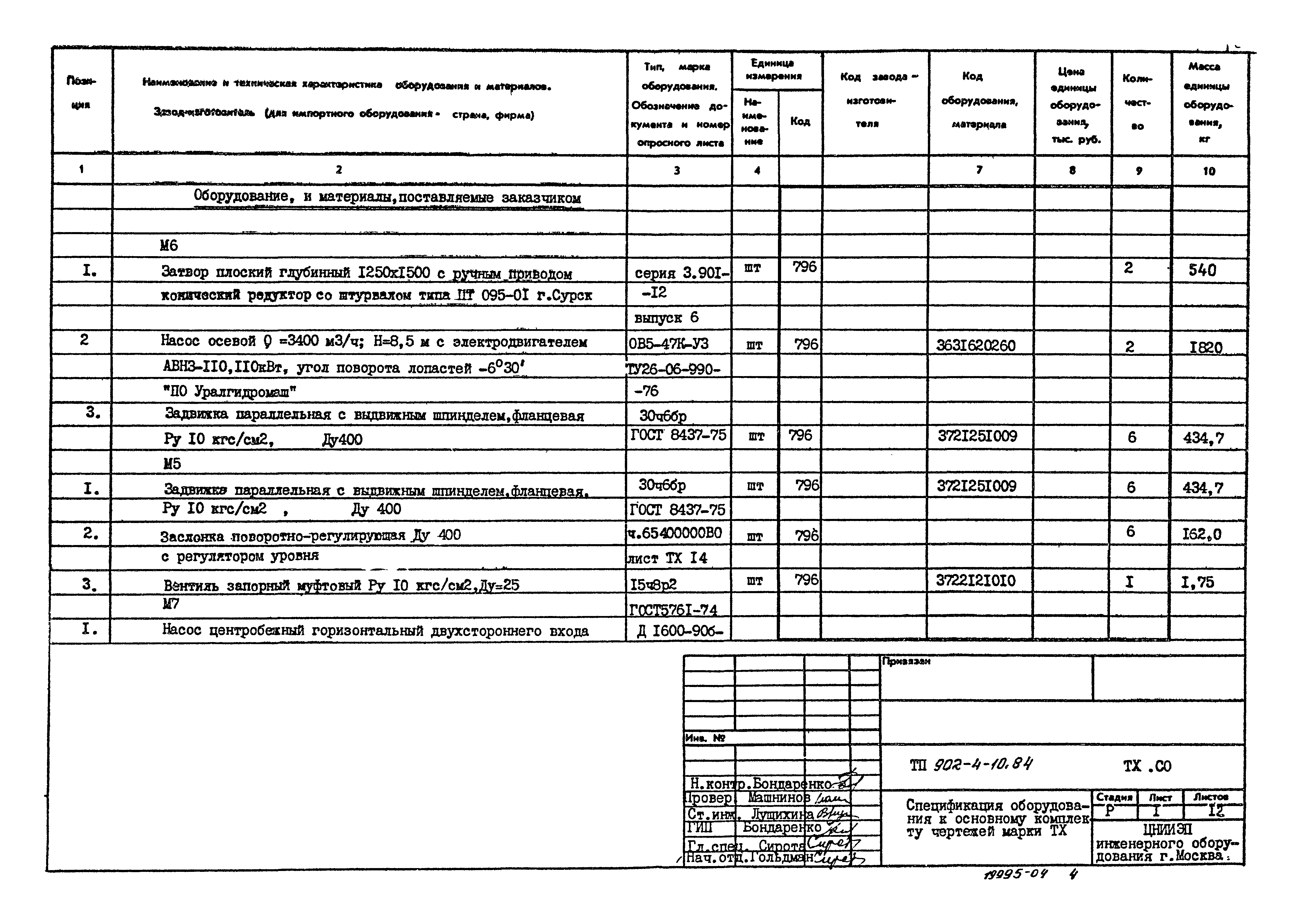 Типовой проект 902-4-10.84