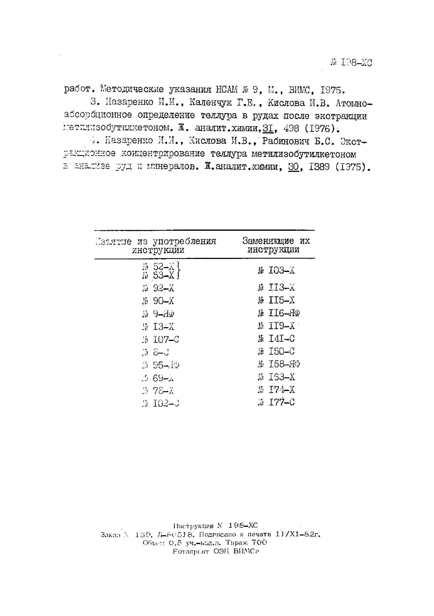 Инструкция НСАМ 198-ХС