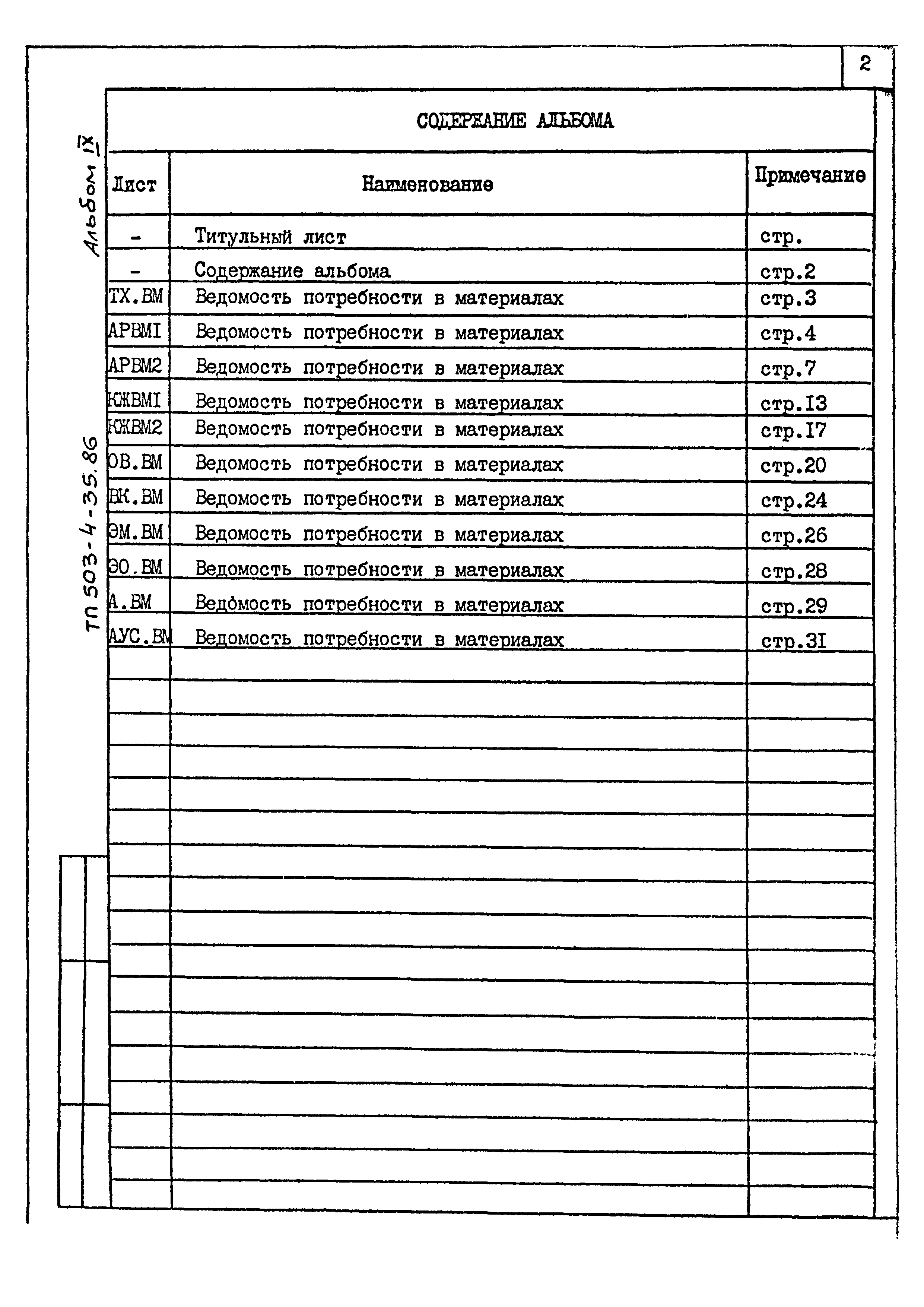 Типовой проект 503-4-35.86
