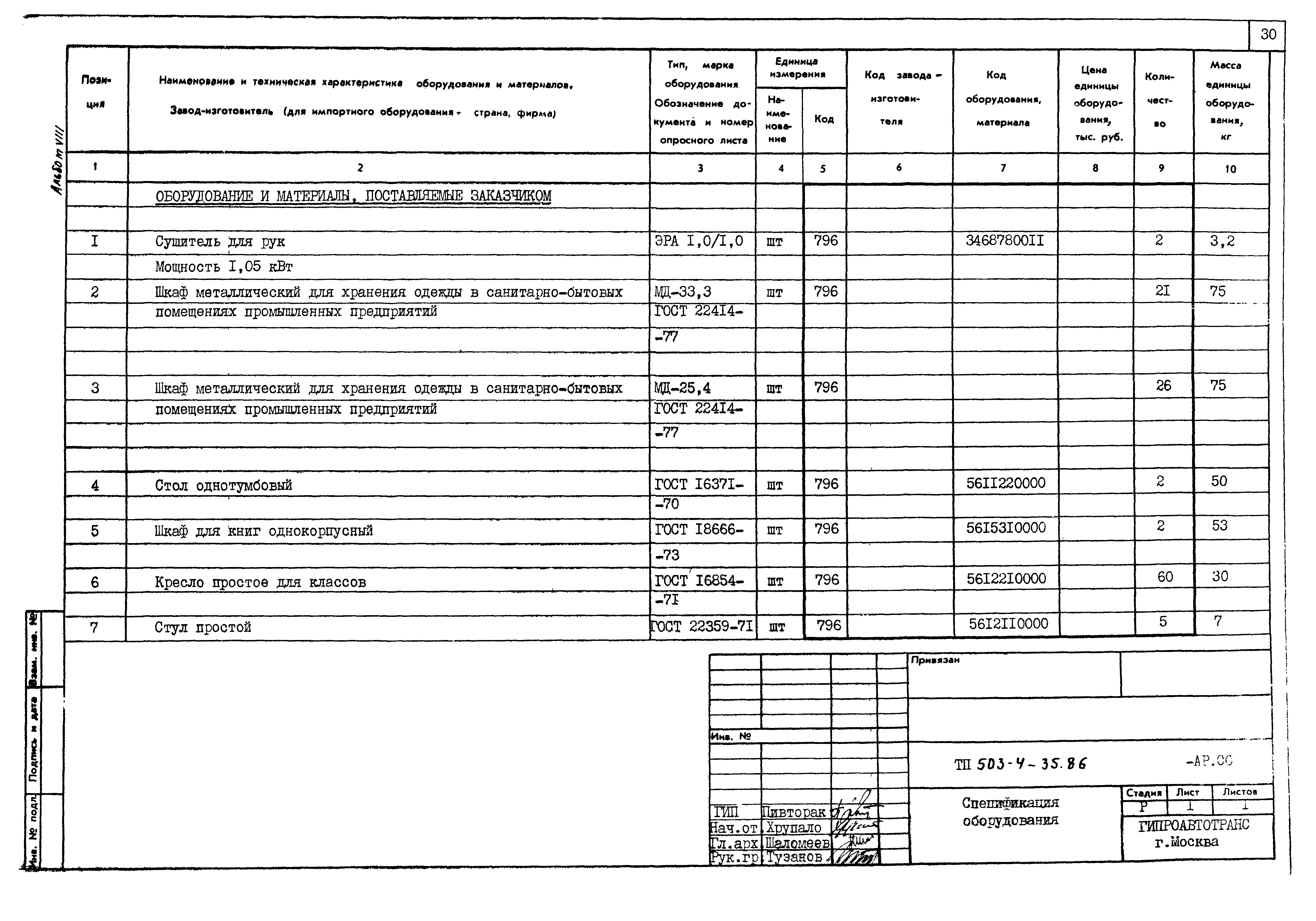 Типовой проект 503-4-35.86