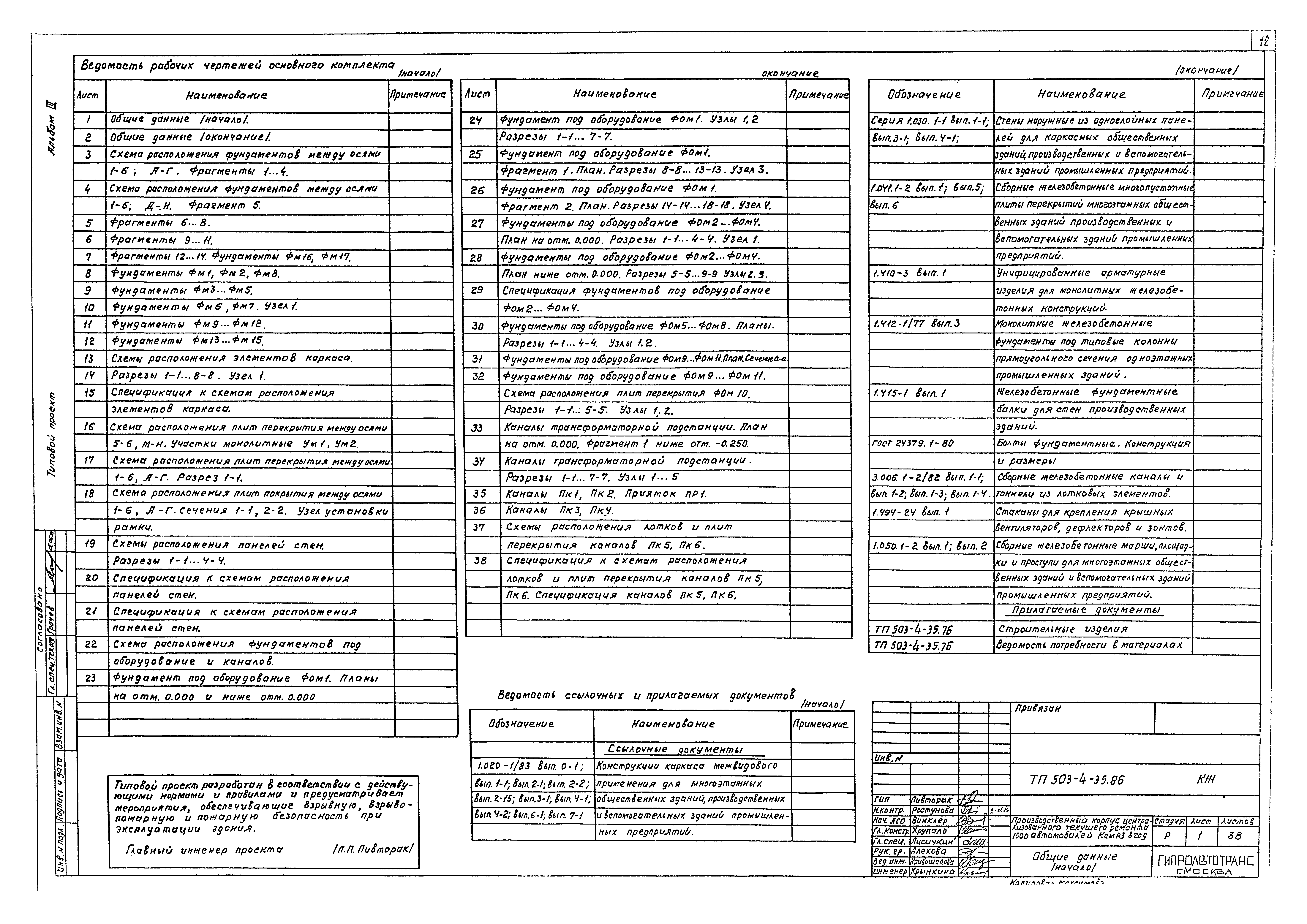 Типовой проект 503-4-35.86
