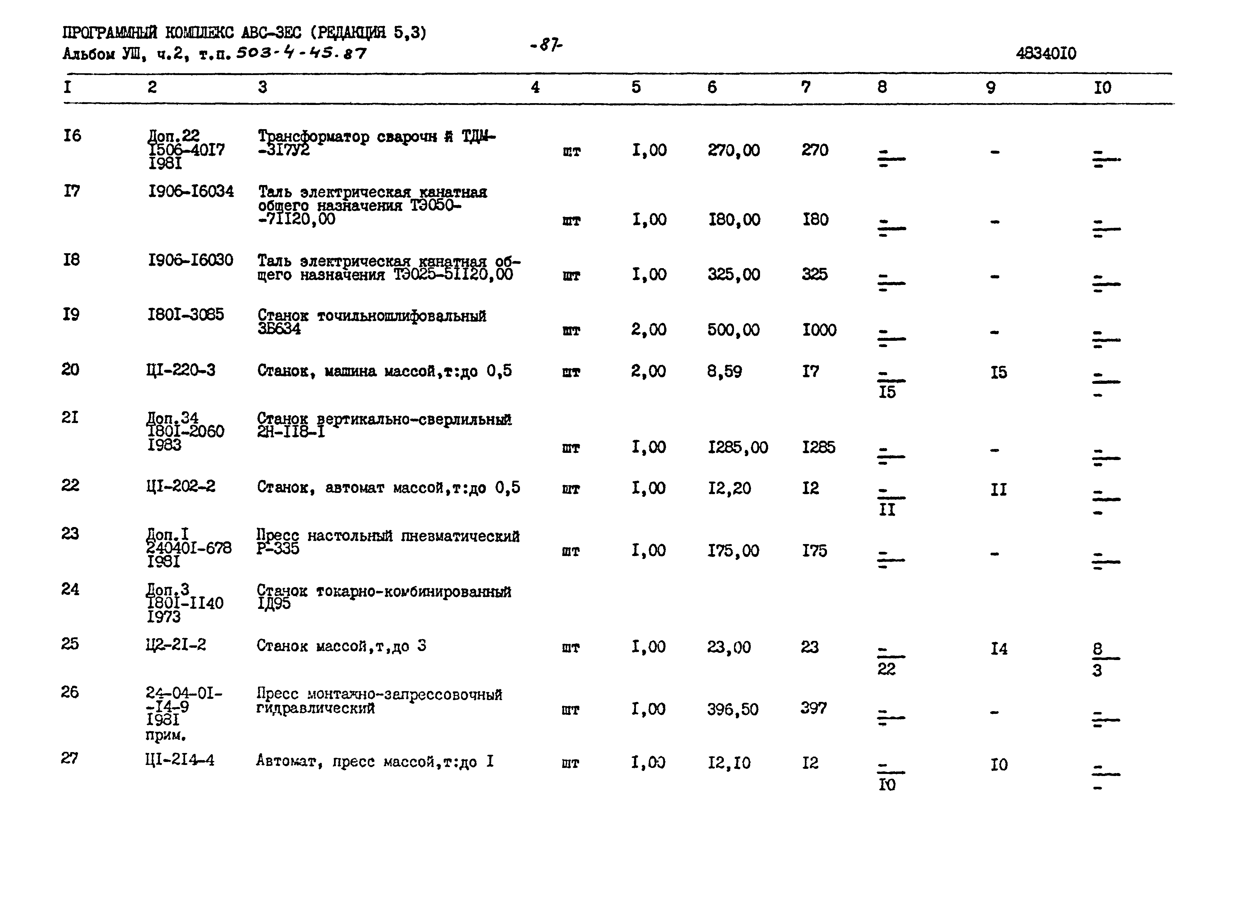 Типовой проект 503-4-45.87