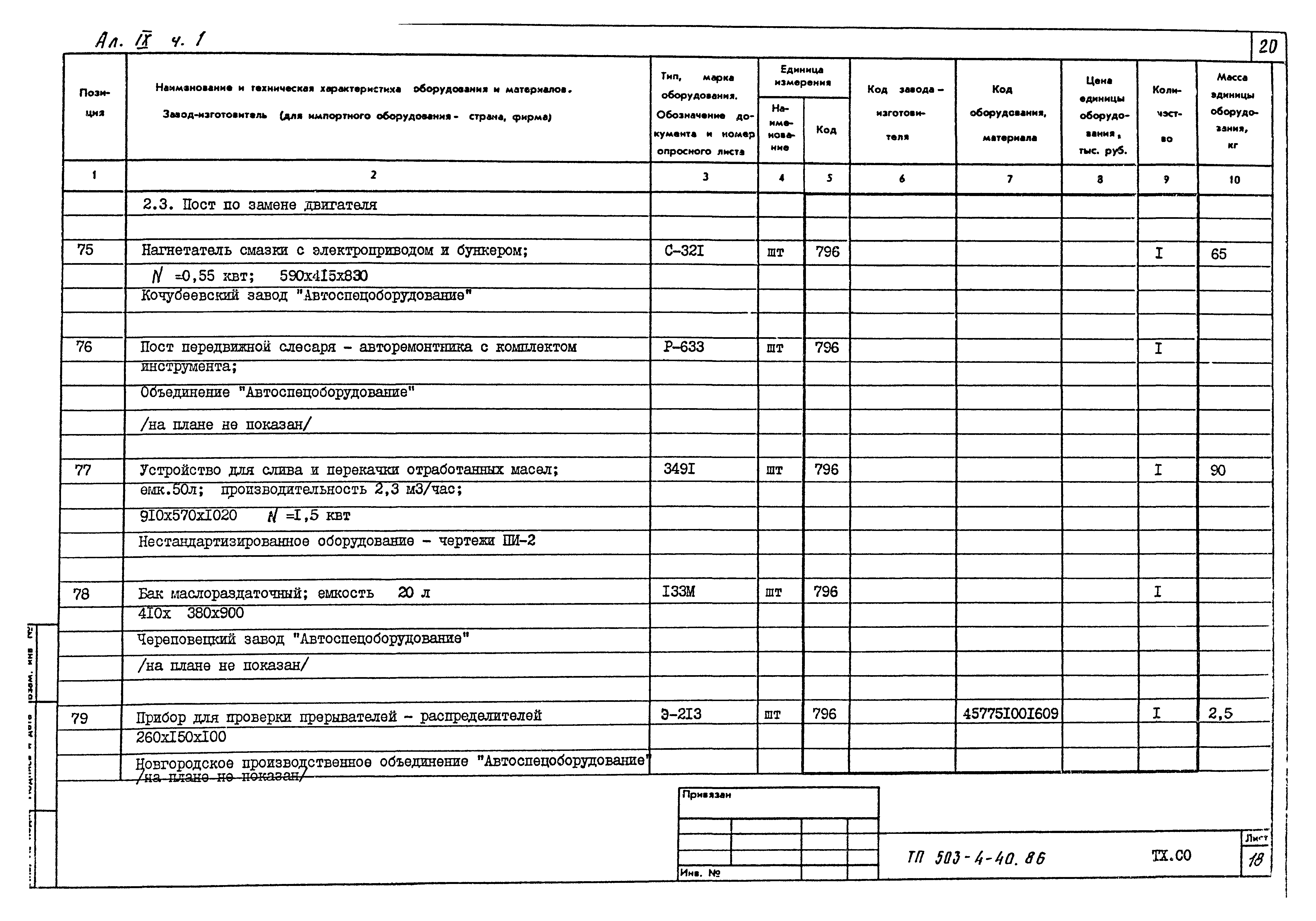 Типовой проект 503-4-40.86