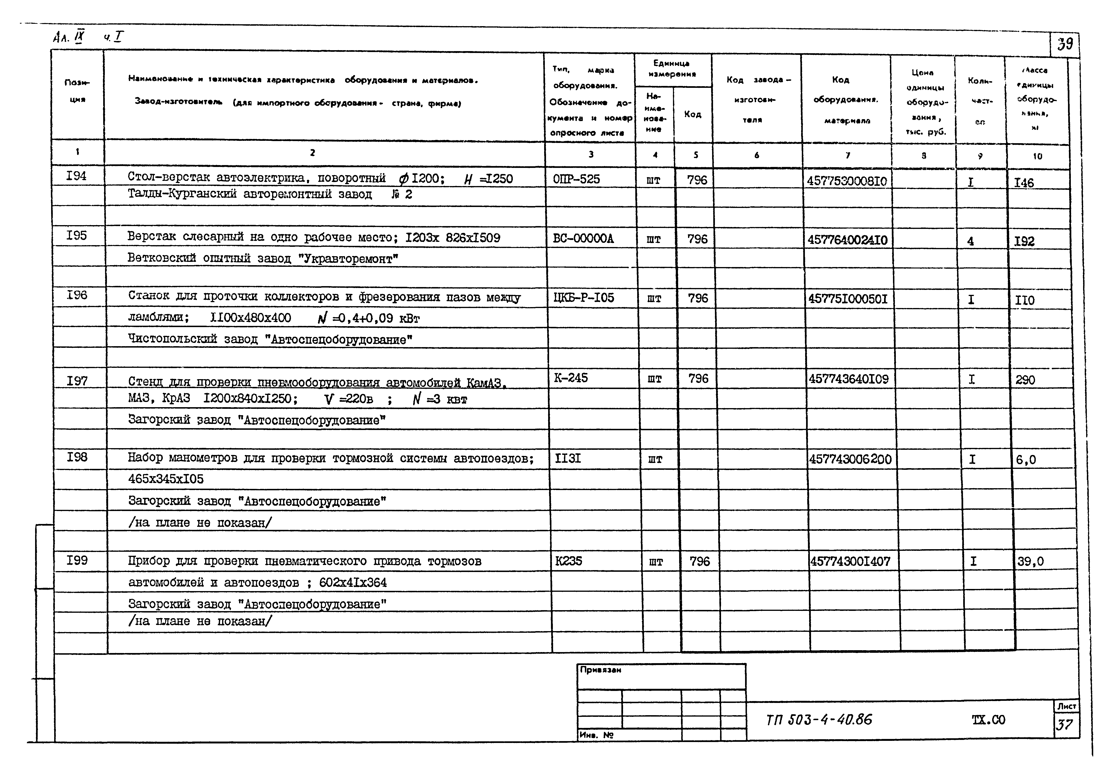 Типовой проект 503-4-40.86