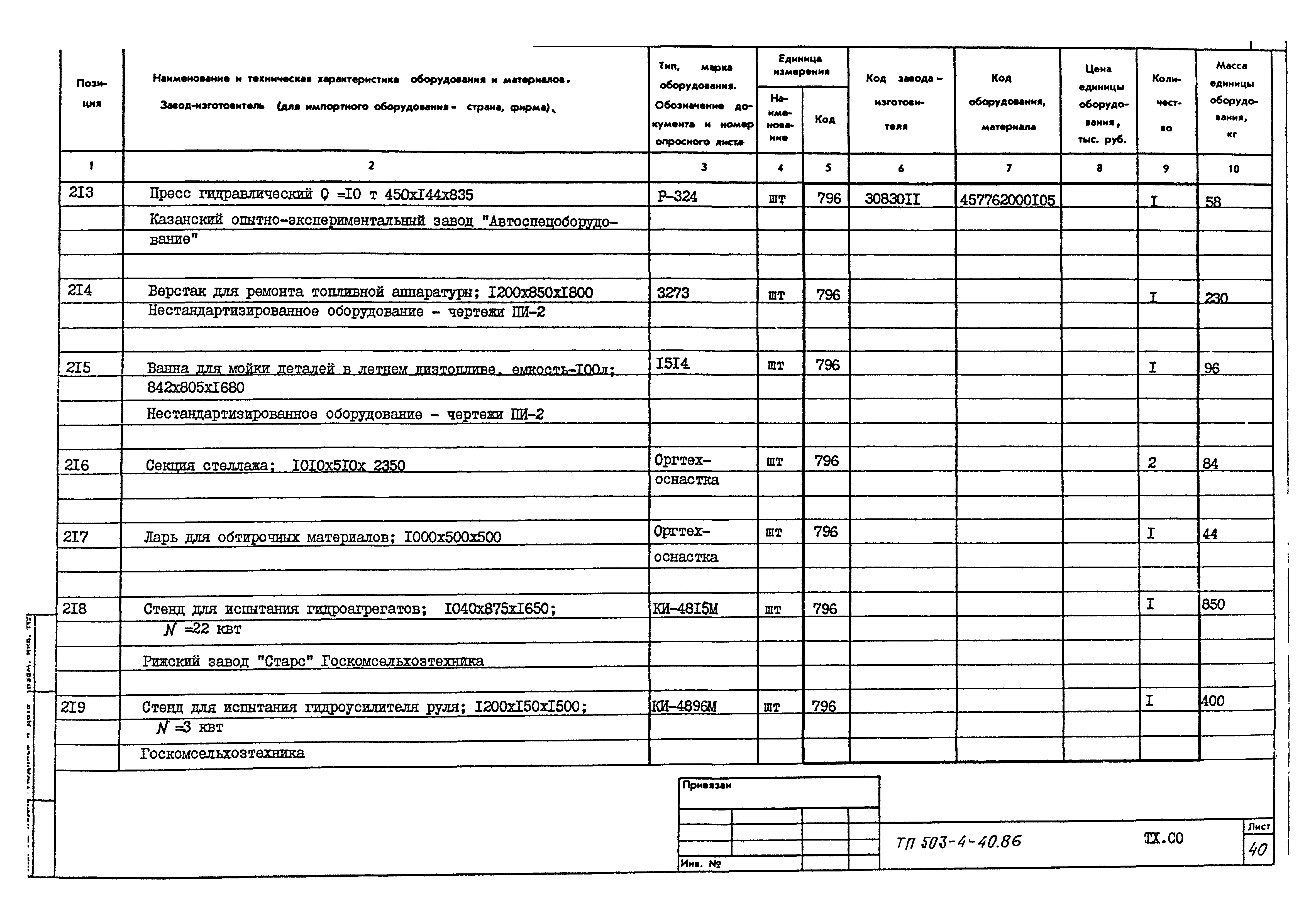 Типовой проект 503-4-40.86
