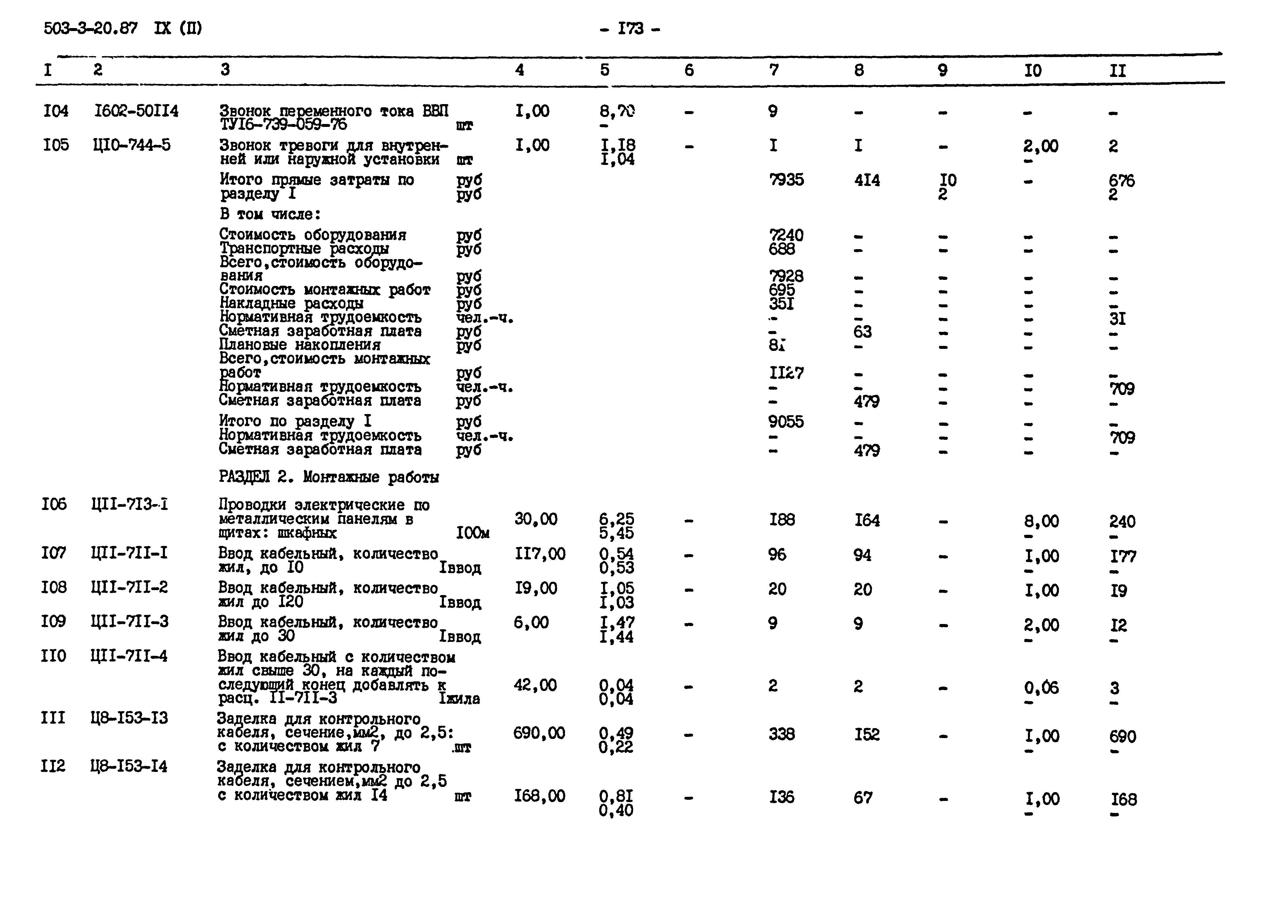 Типовой проект 503-3-20.87