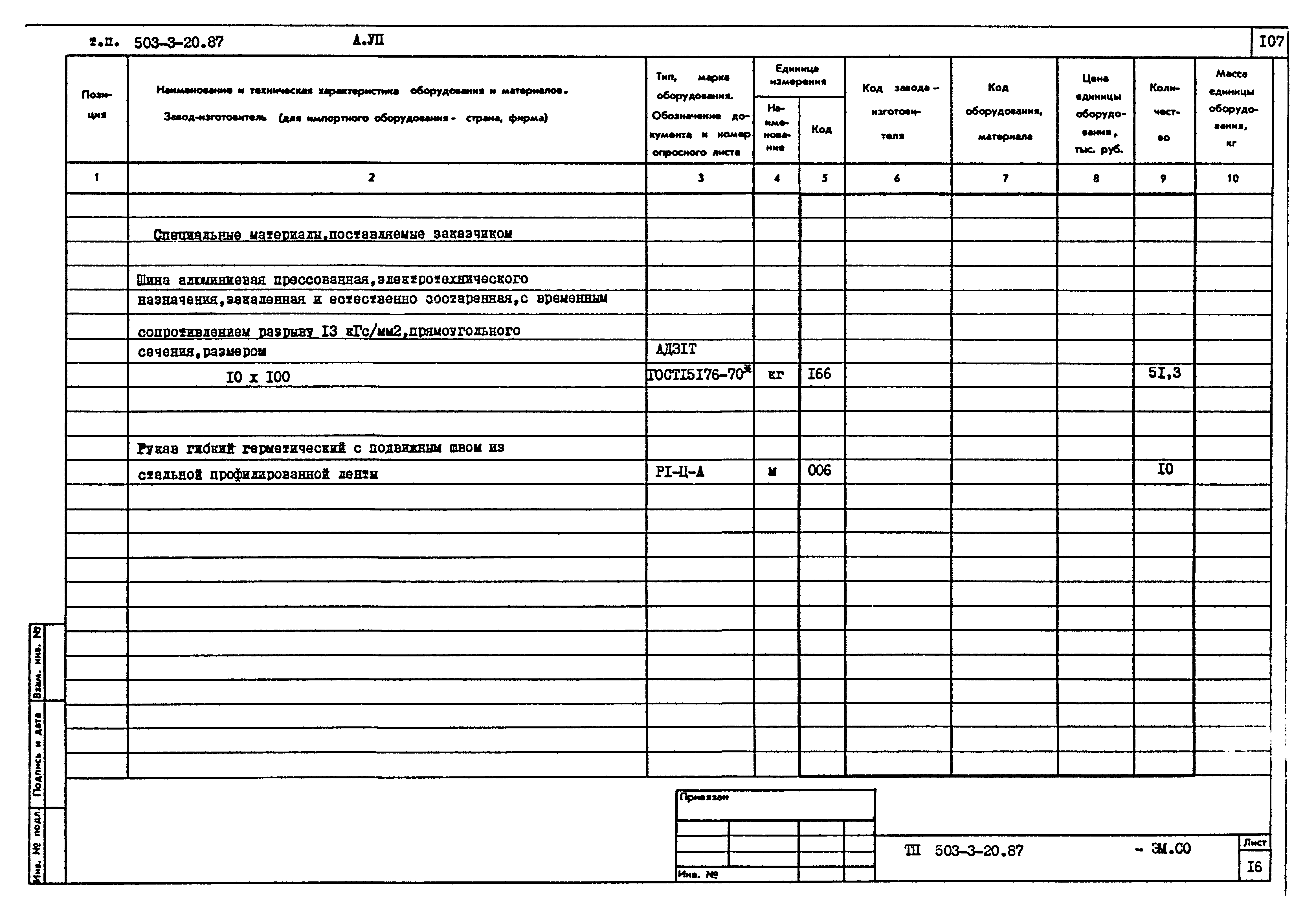 Типовой проект 503-3-20.87