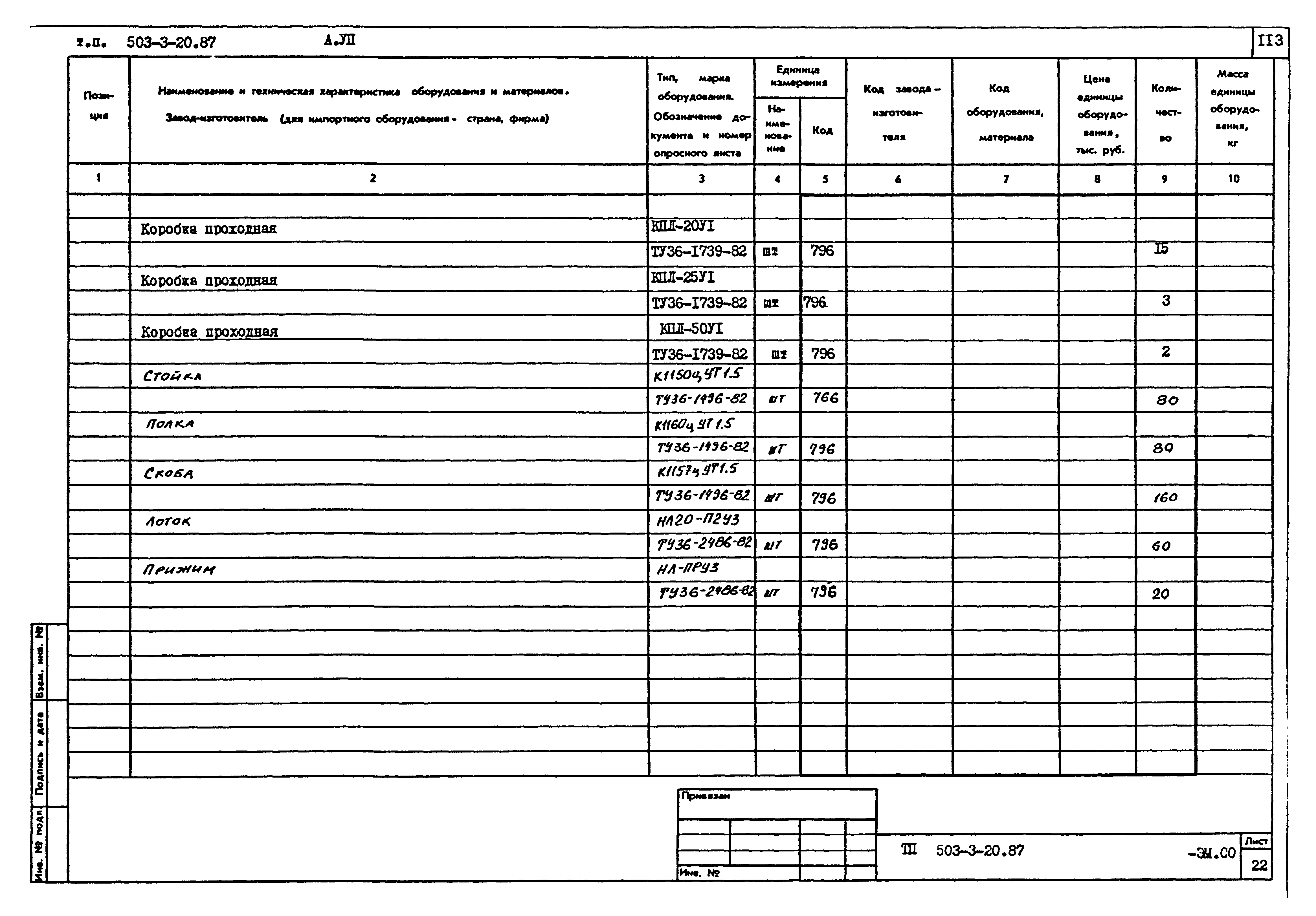 Типовой проект 503-3-20.87