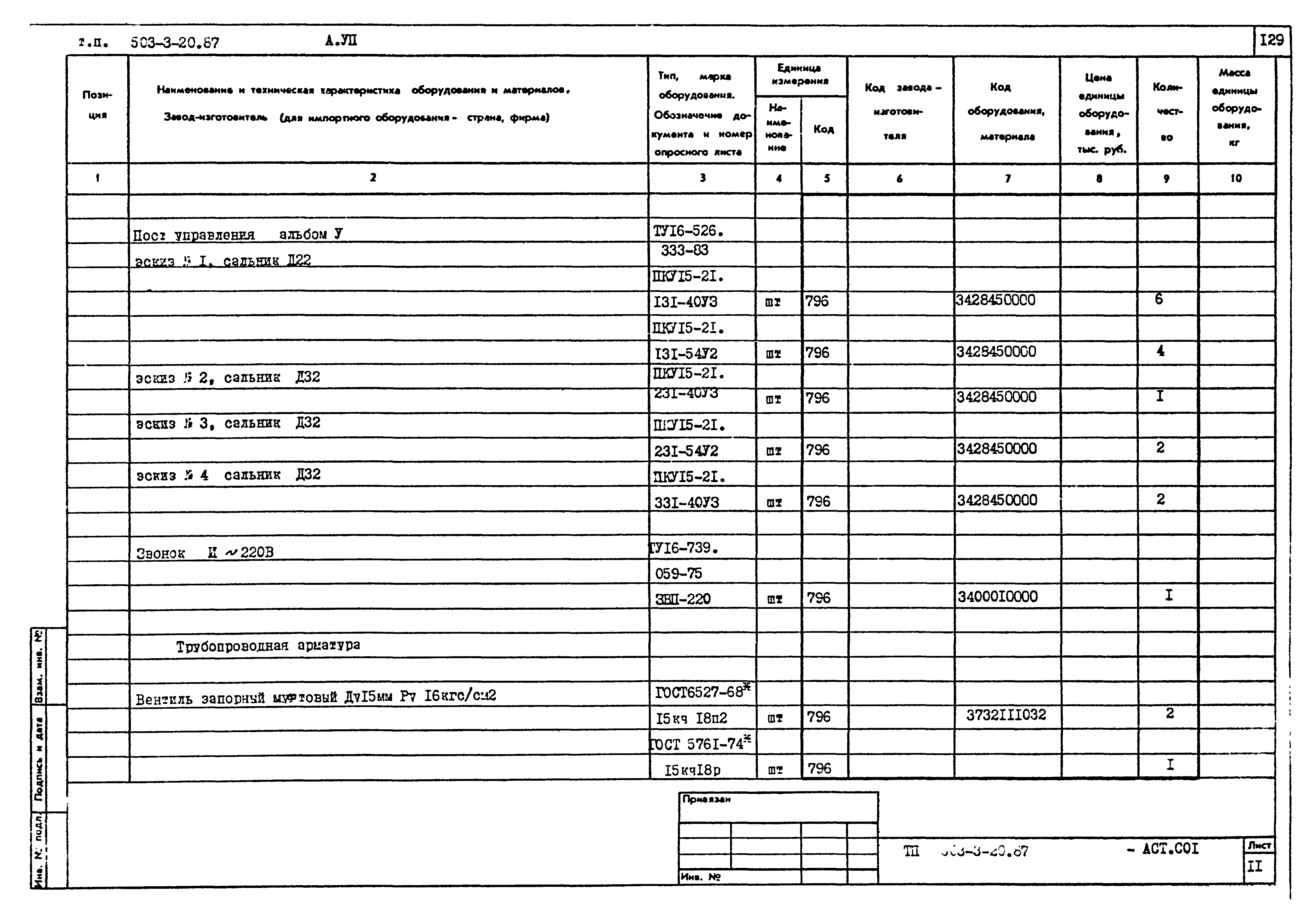 Типовой проект 503-3-20.87