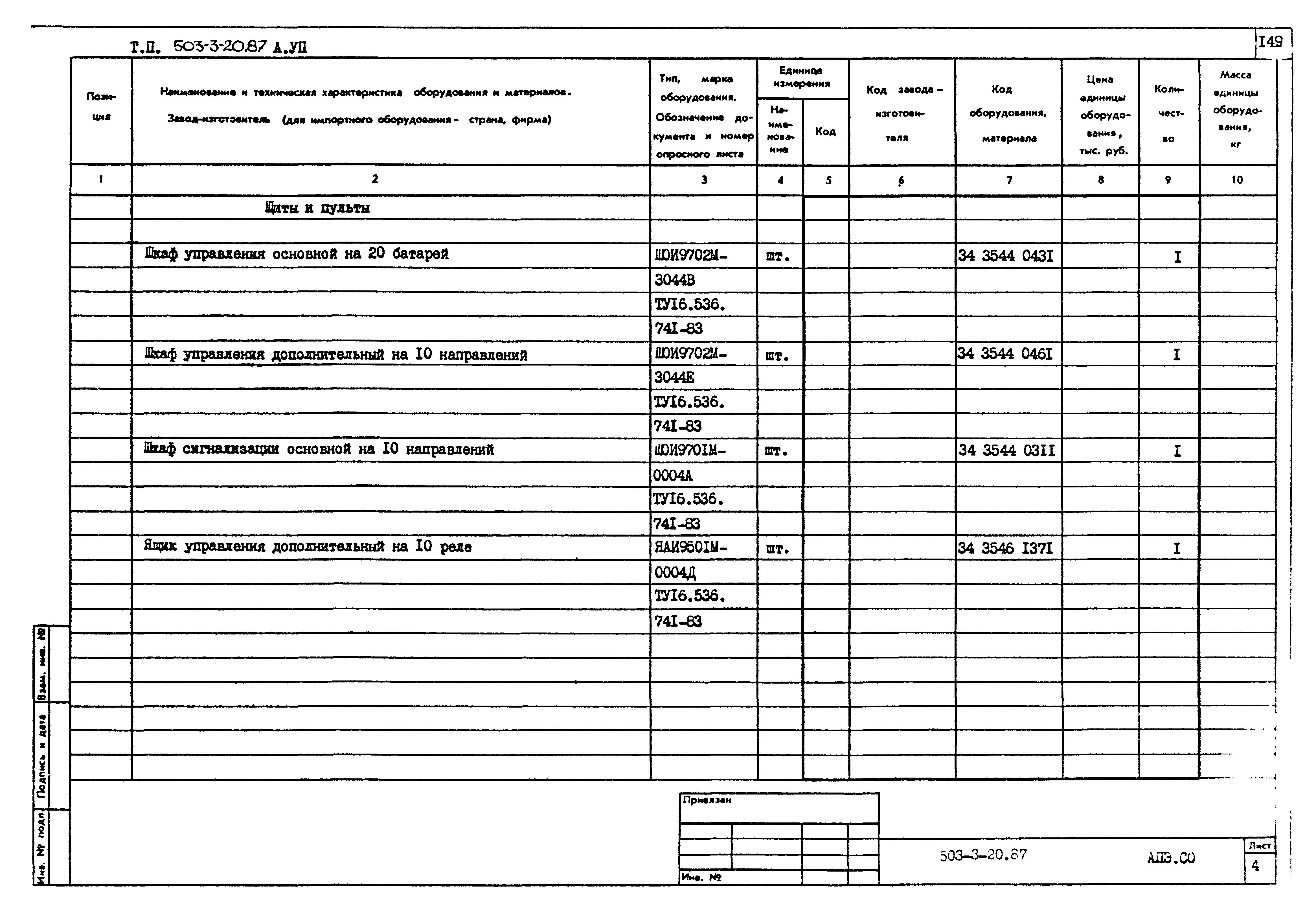 Типовой проект 503-3-20.87
