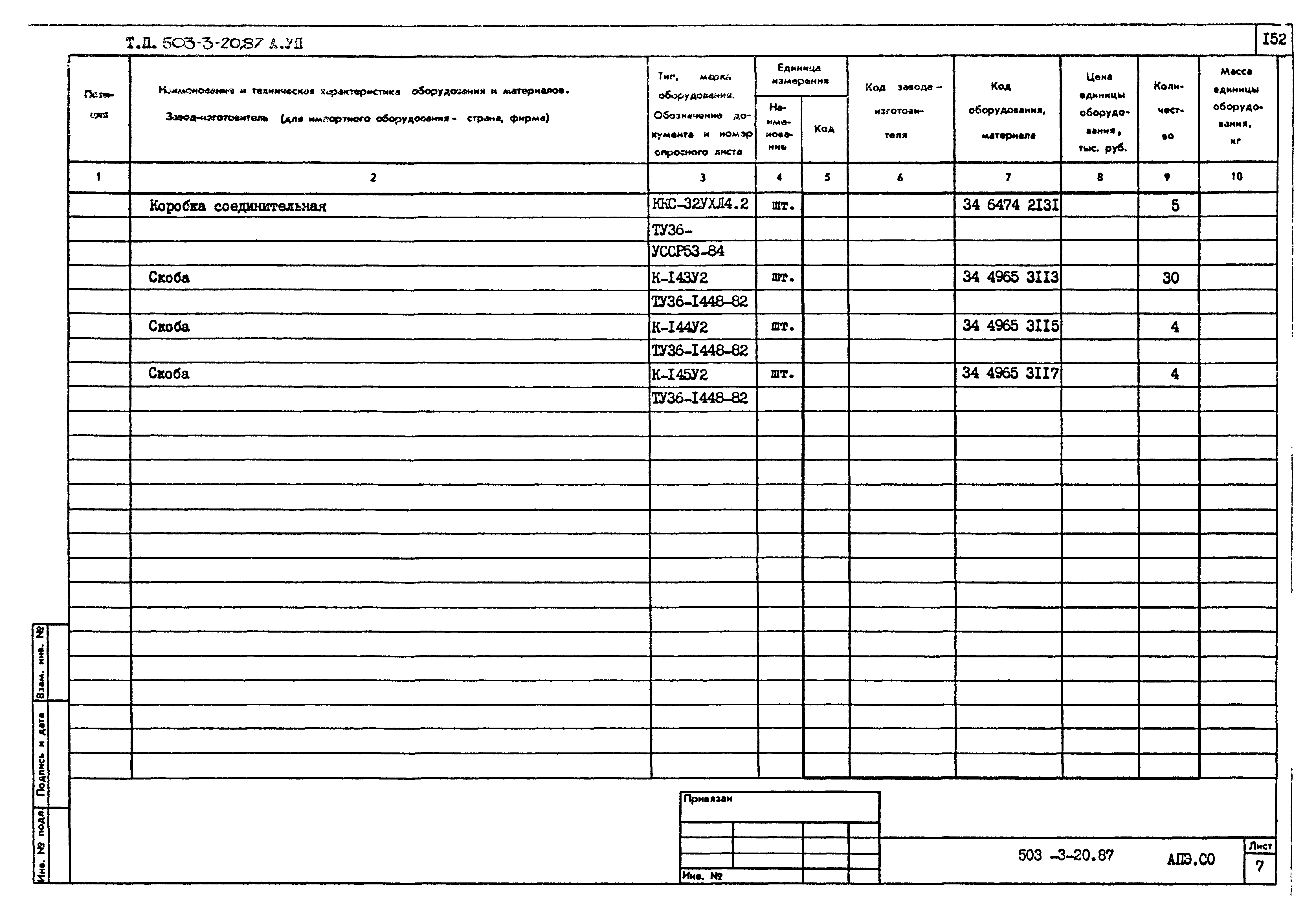 Типовой проект 503-3-20.87