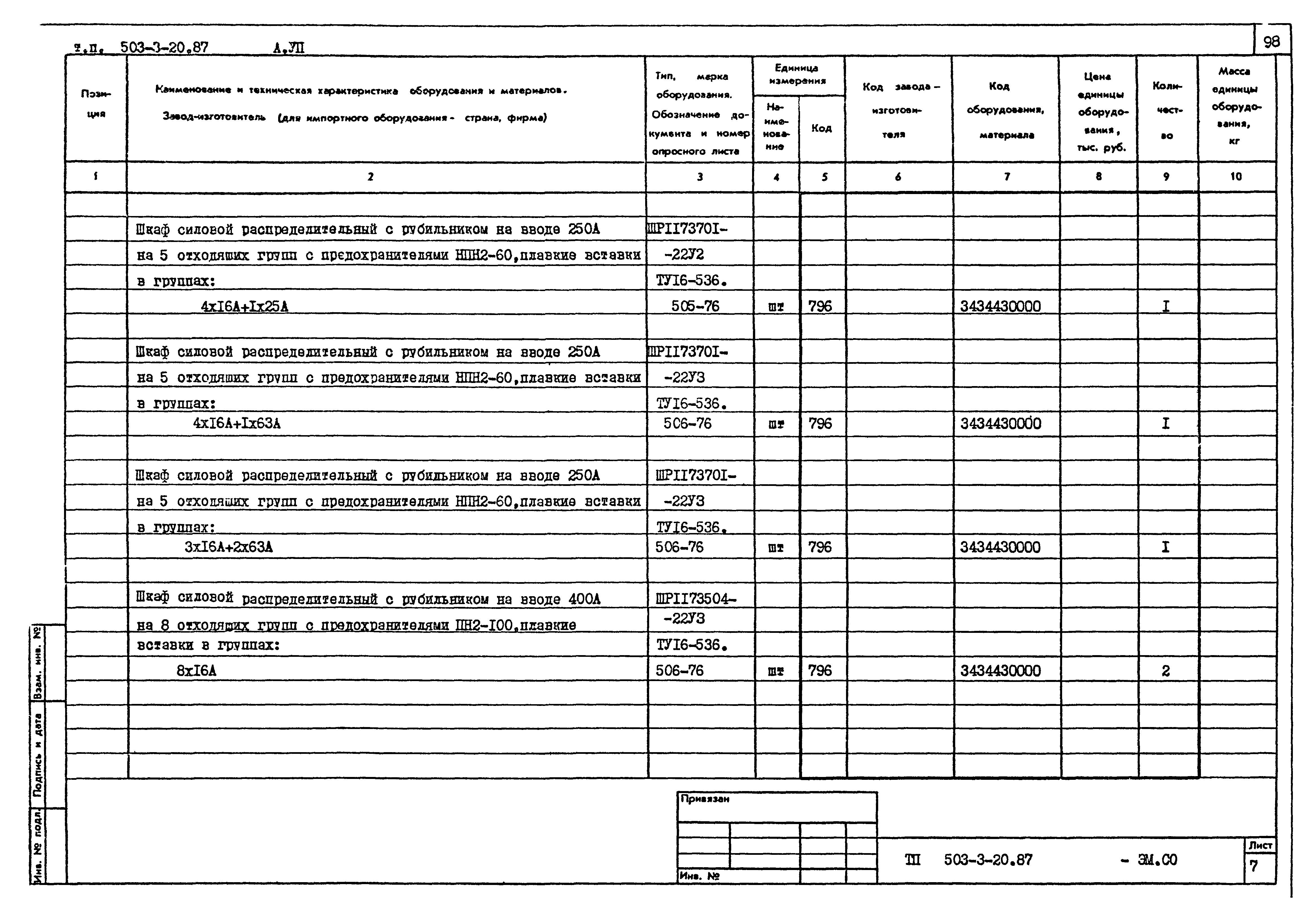 Типовой проект 503-3-20.87