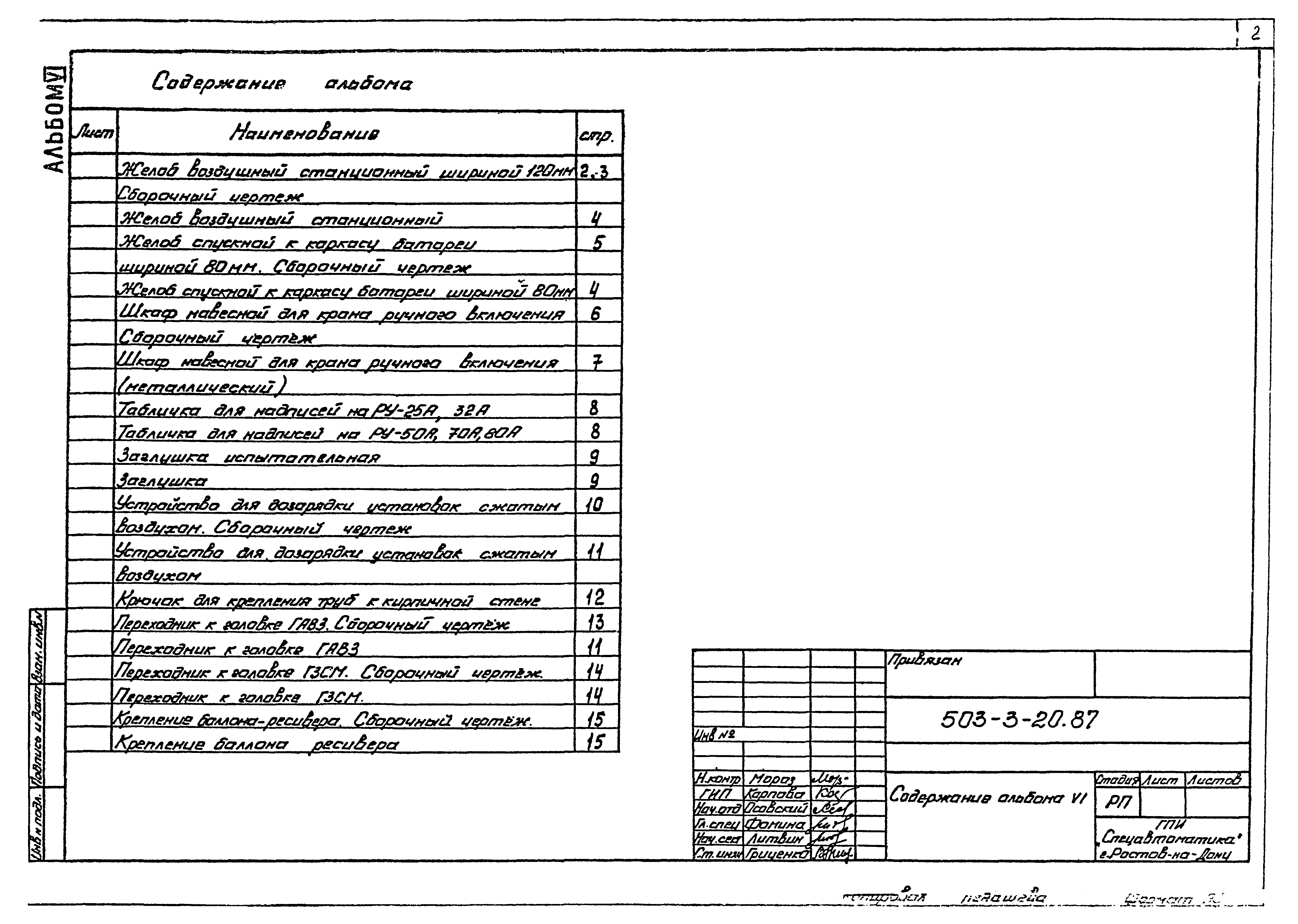 Типовой проект 503-3-20.87