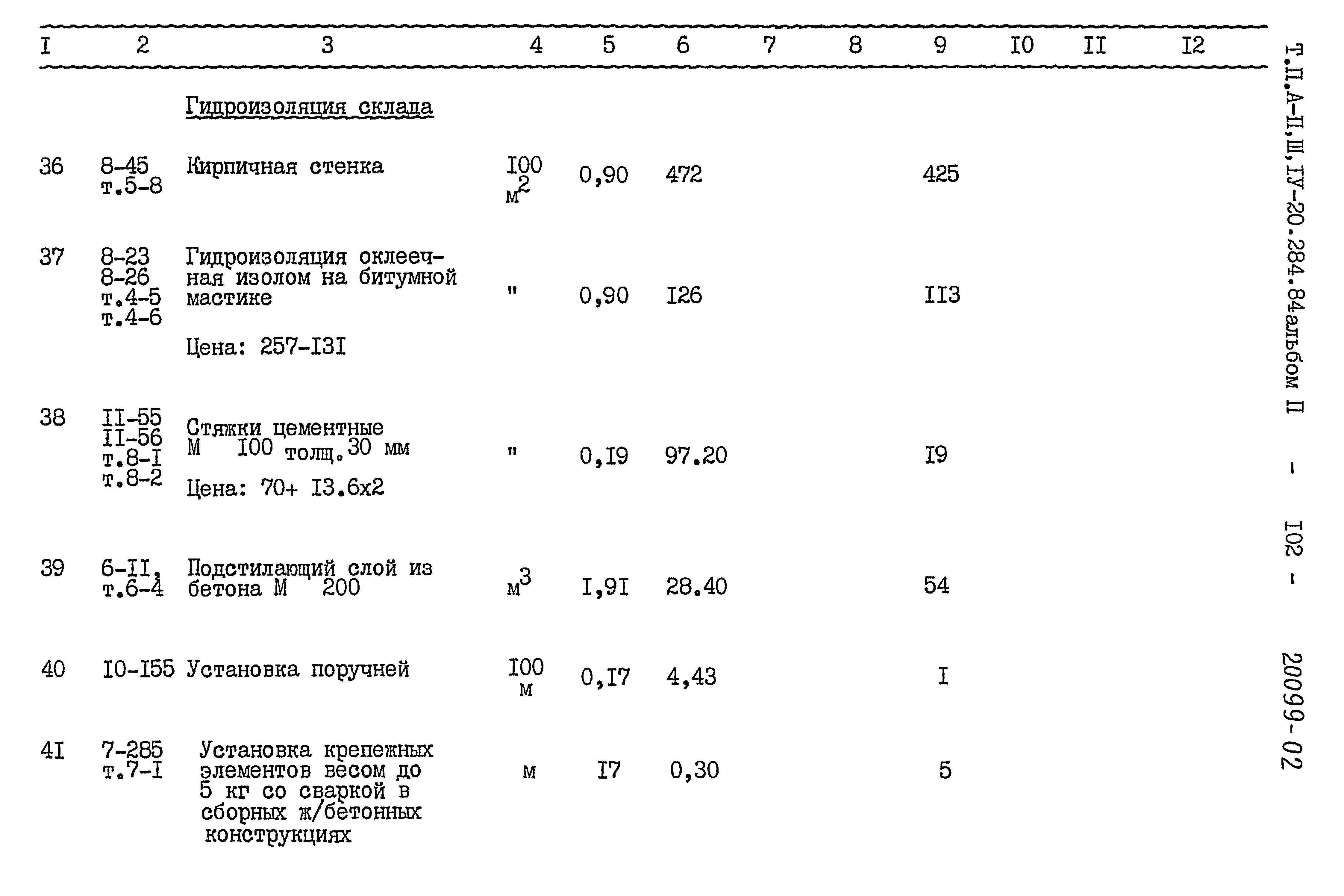 Типовой проект А-II,III,IV-20-284.84