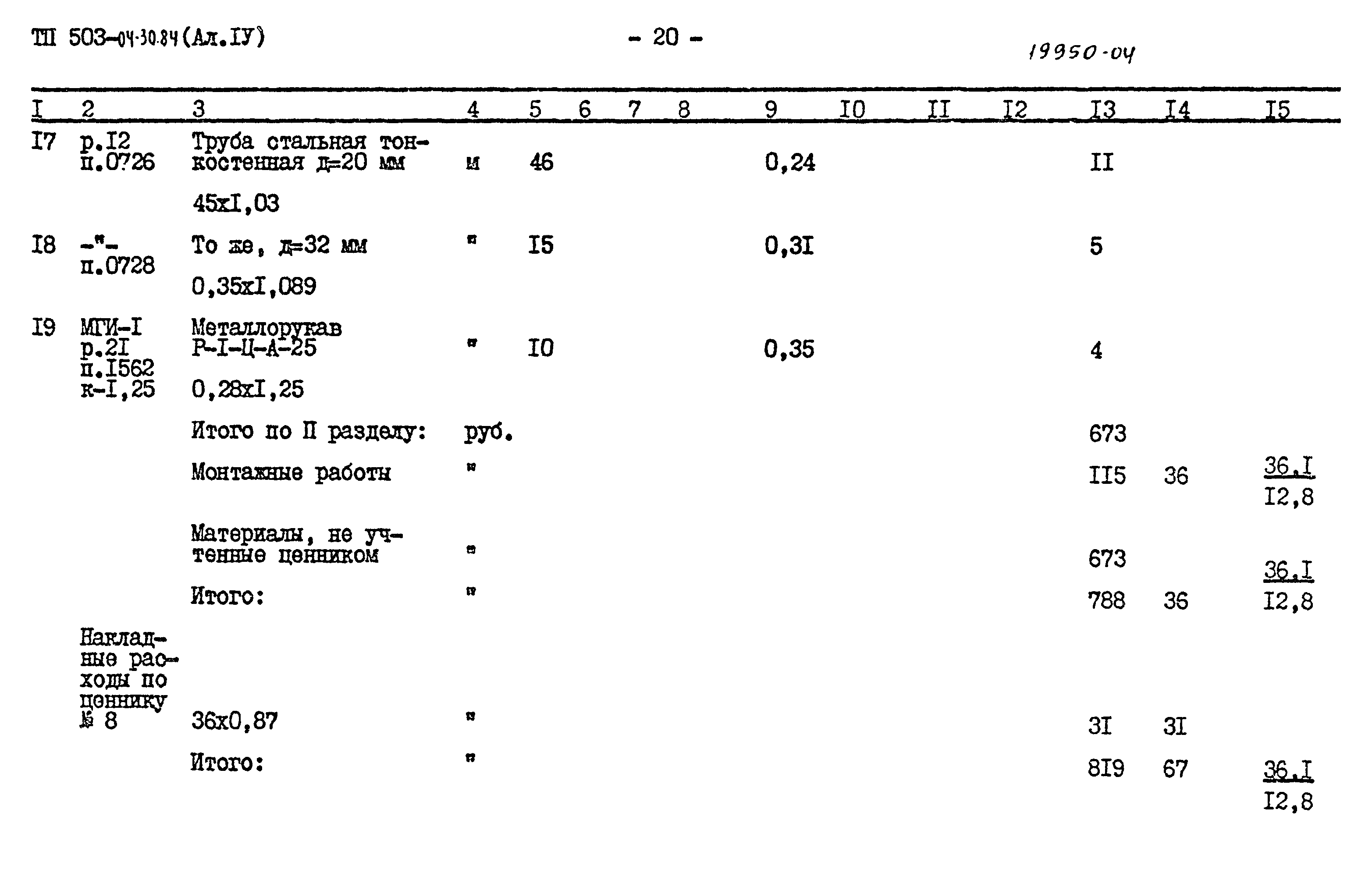 Типовые проектные решения 503-04-30.84