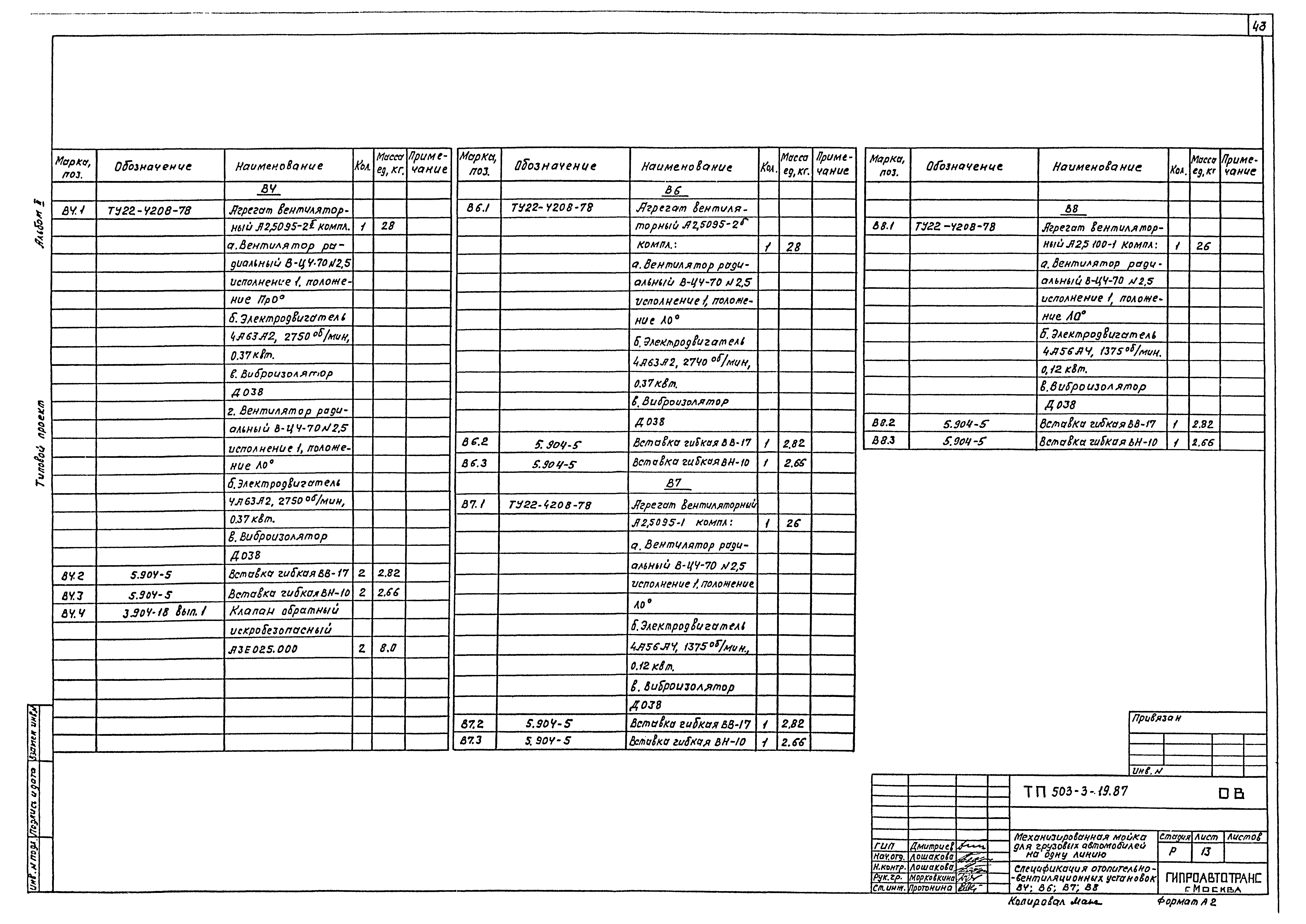 Типовой проект 503-3-19.87