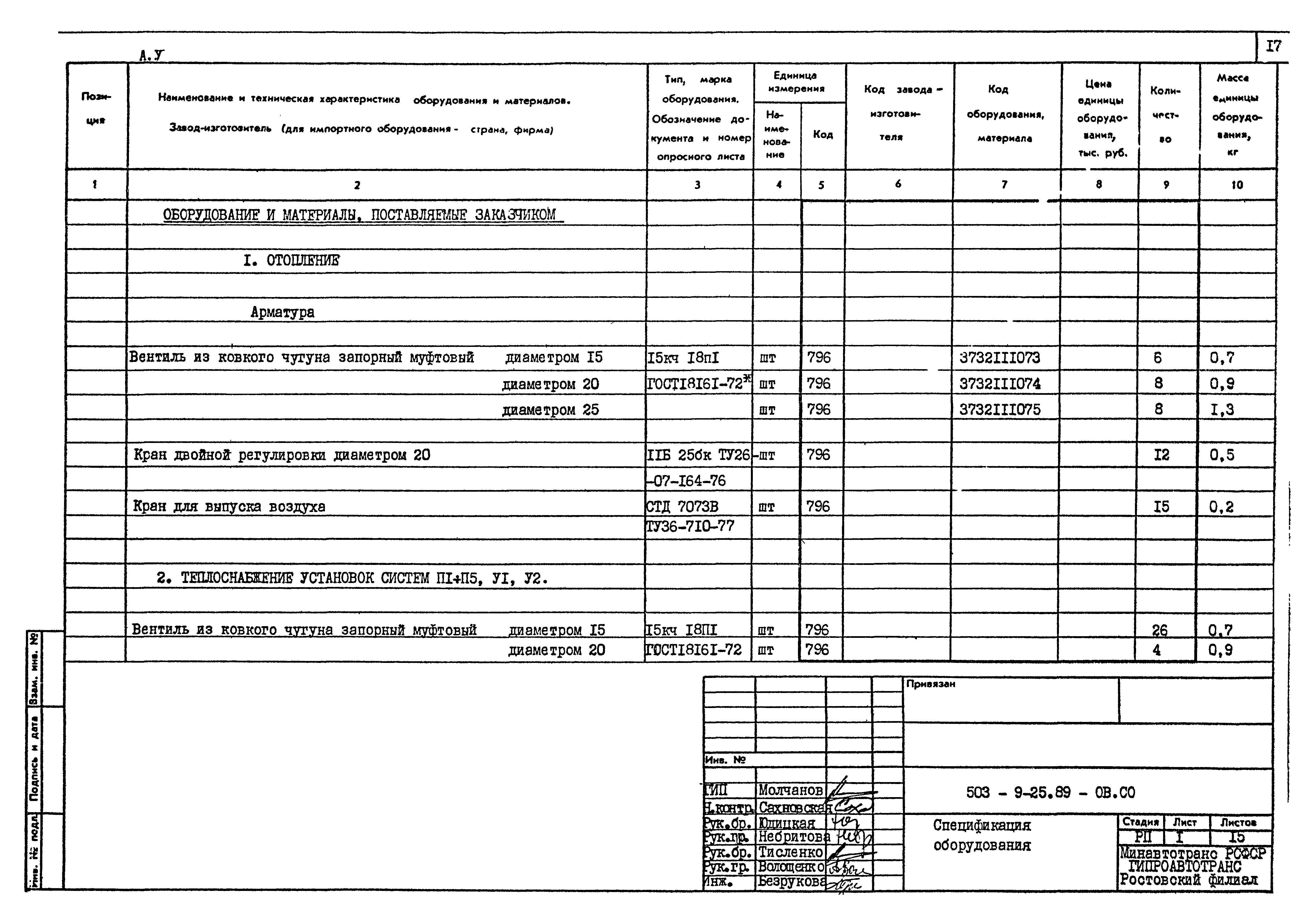 Типовой проект 503-9-25.89