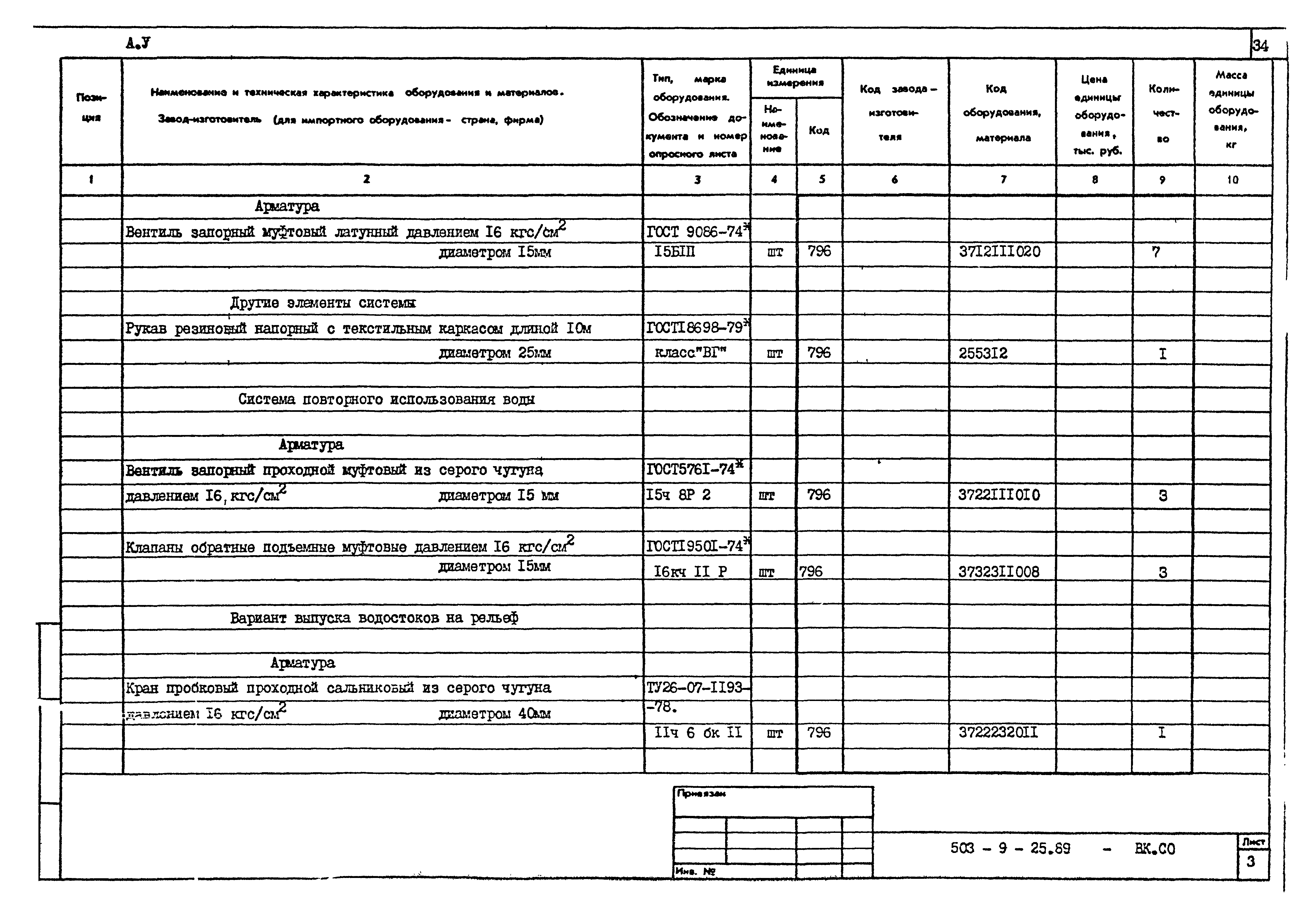 Типовой проект 503-9-25.89