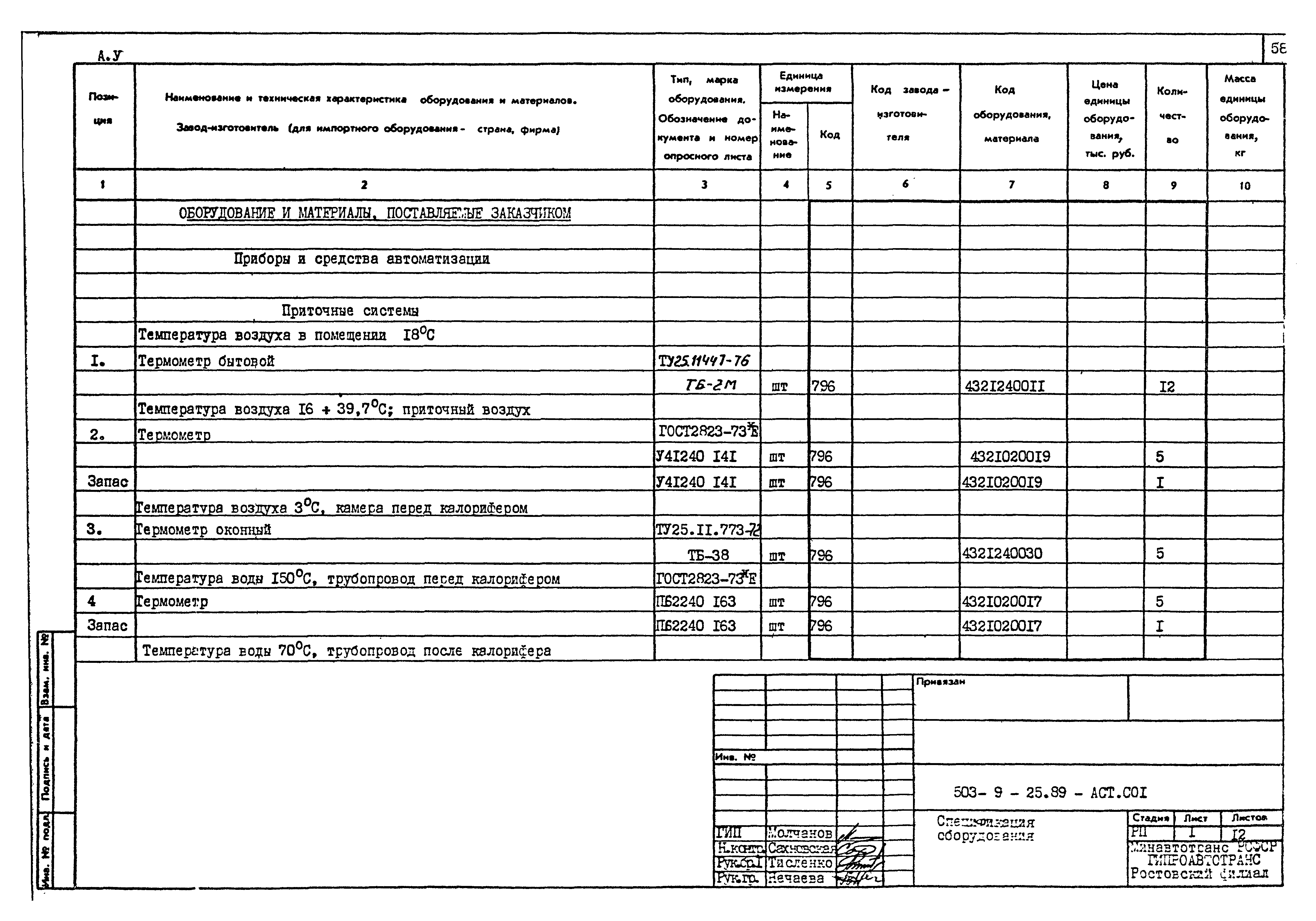 Типовой проект 503-9-25.89