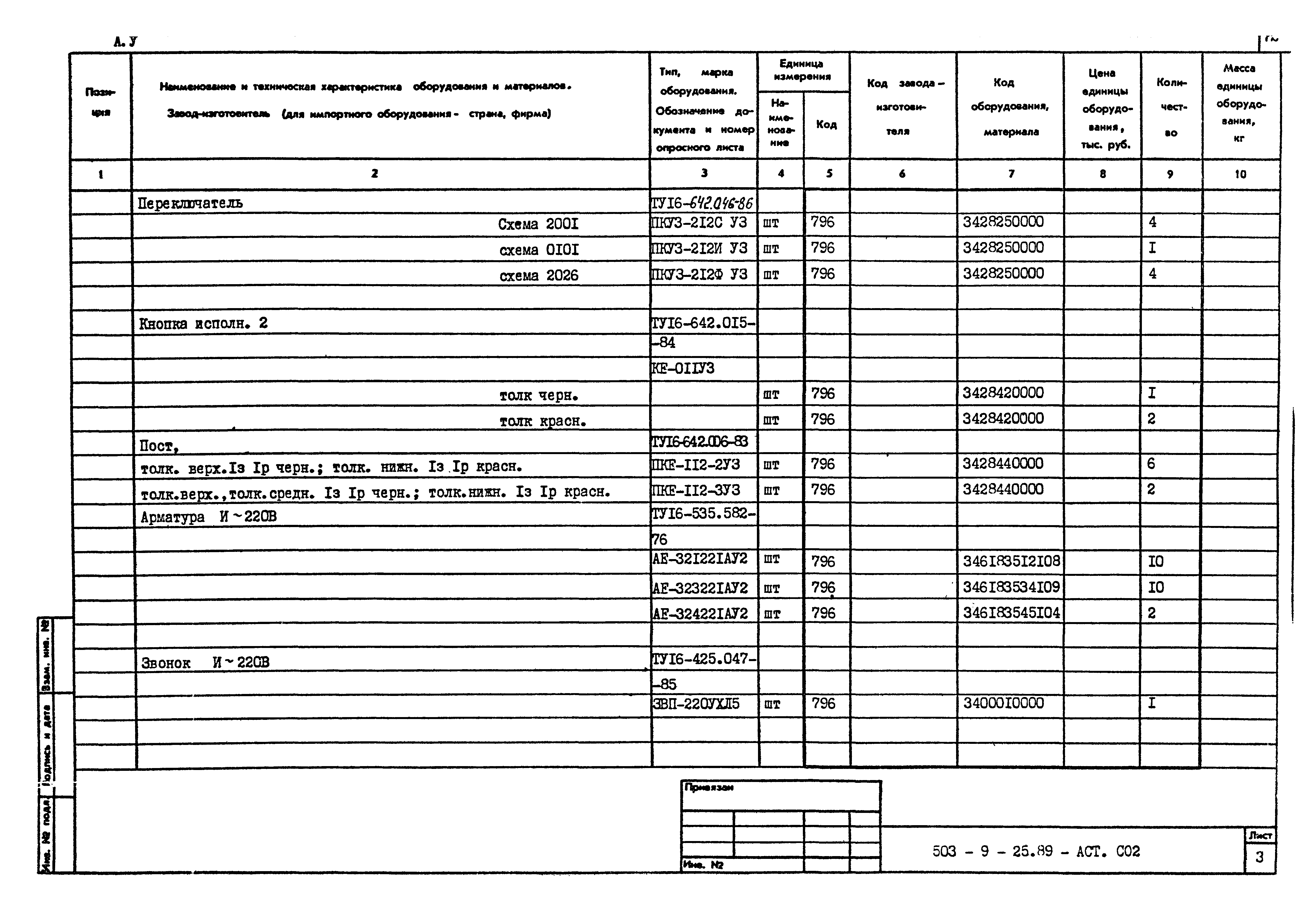 Типовой проект 503-9-25.89