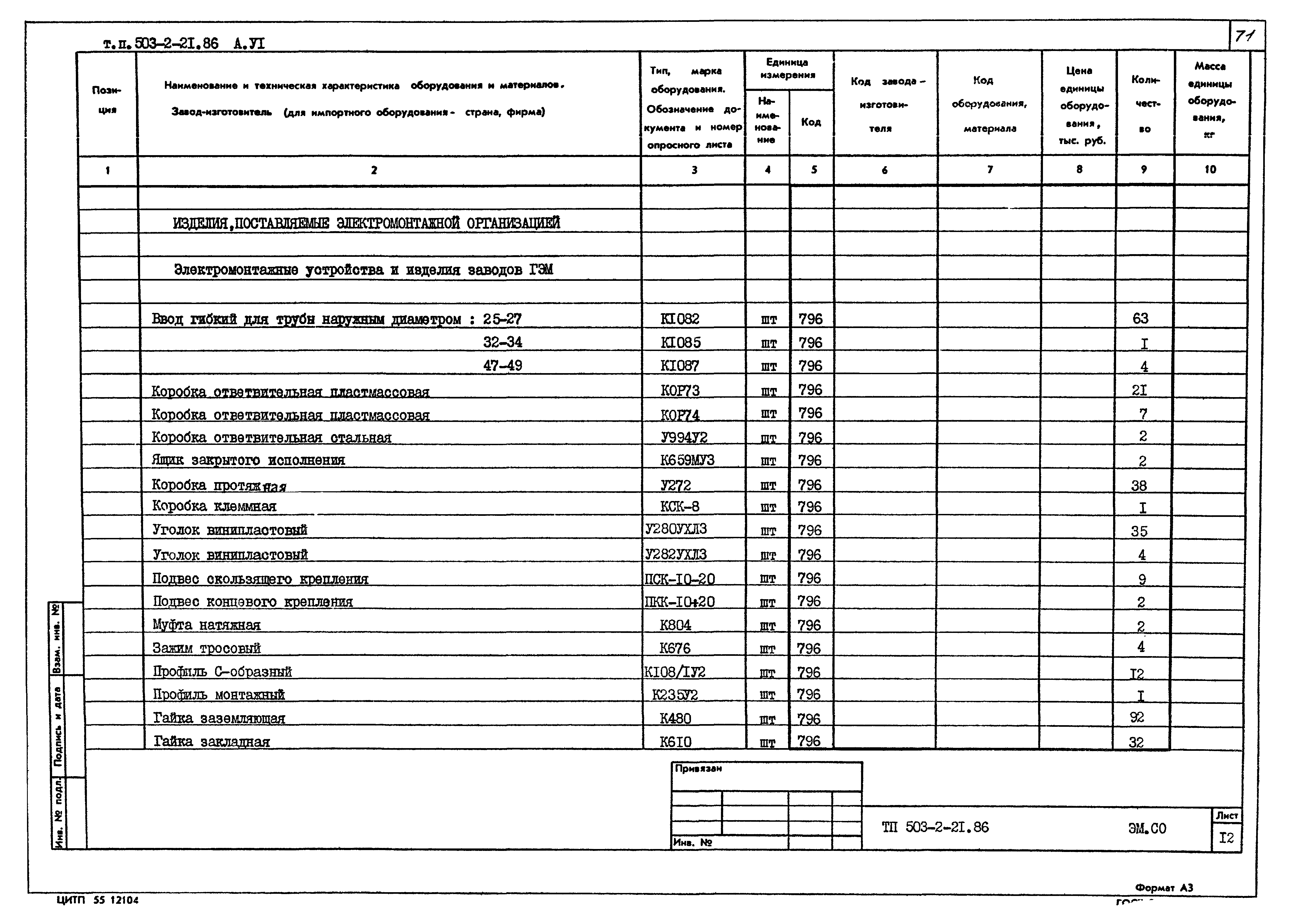 Типовой проект 503-2-21.86