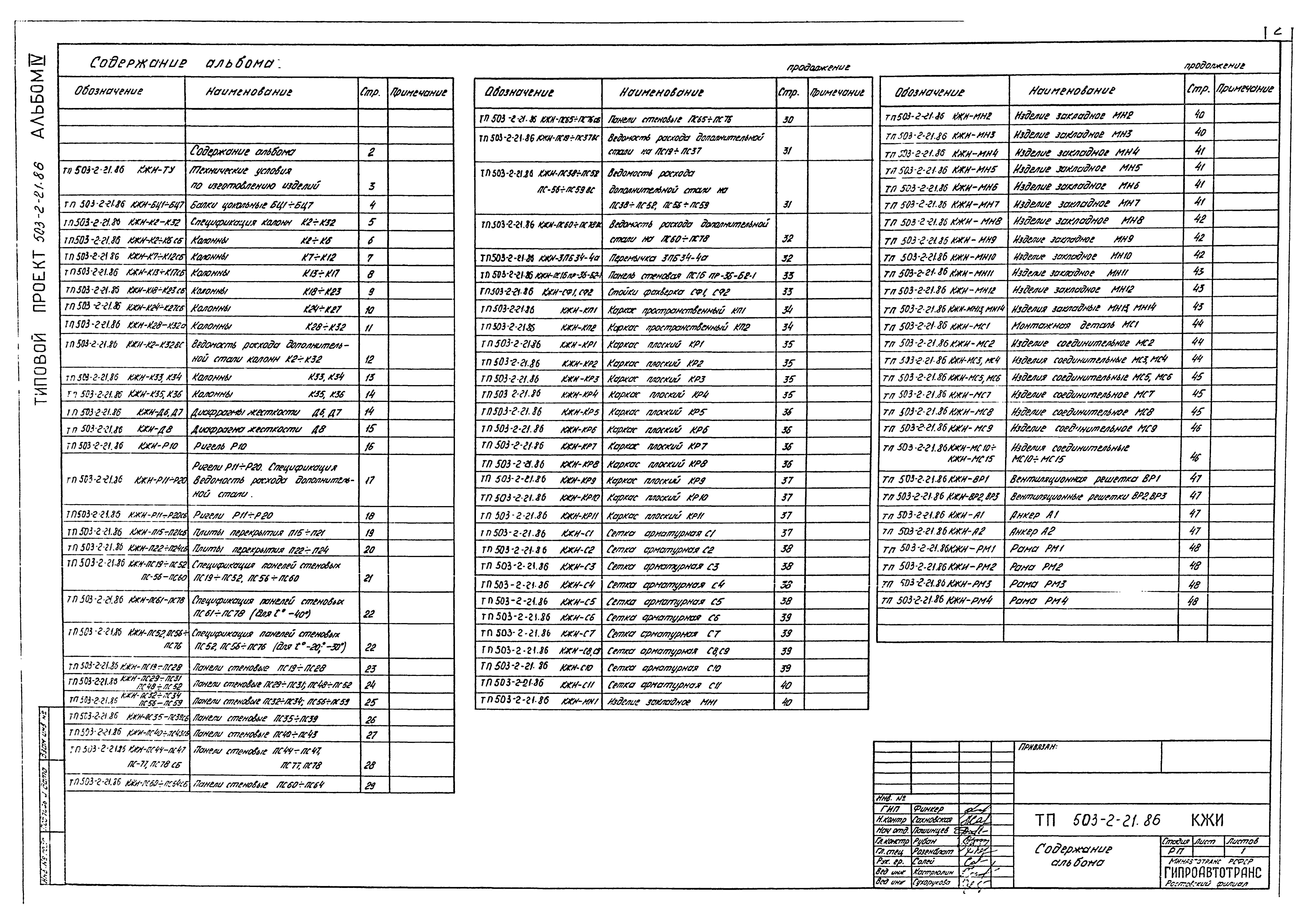 Типовой проект 503-2-21.86