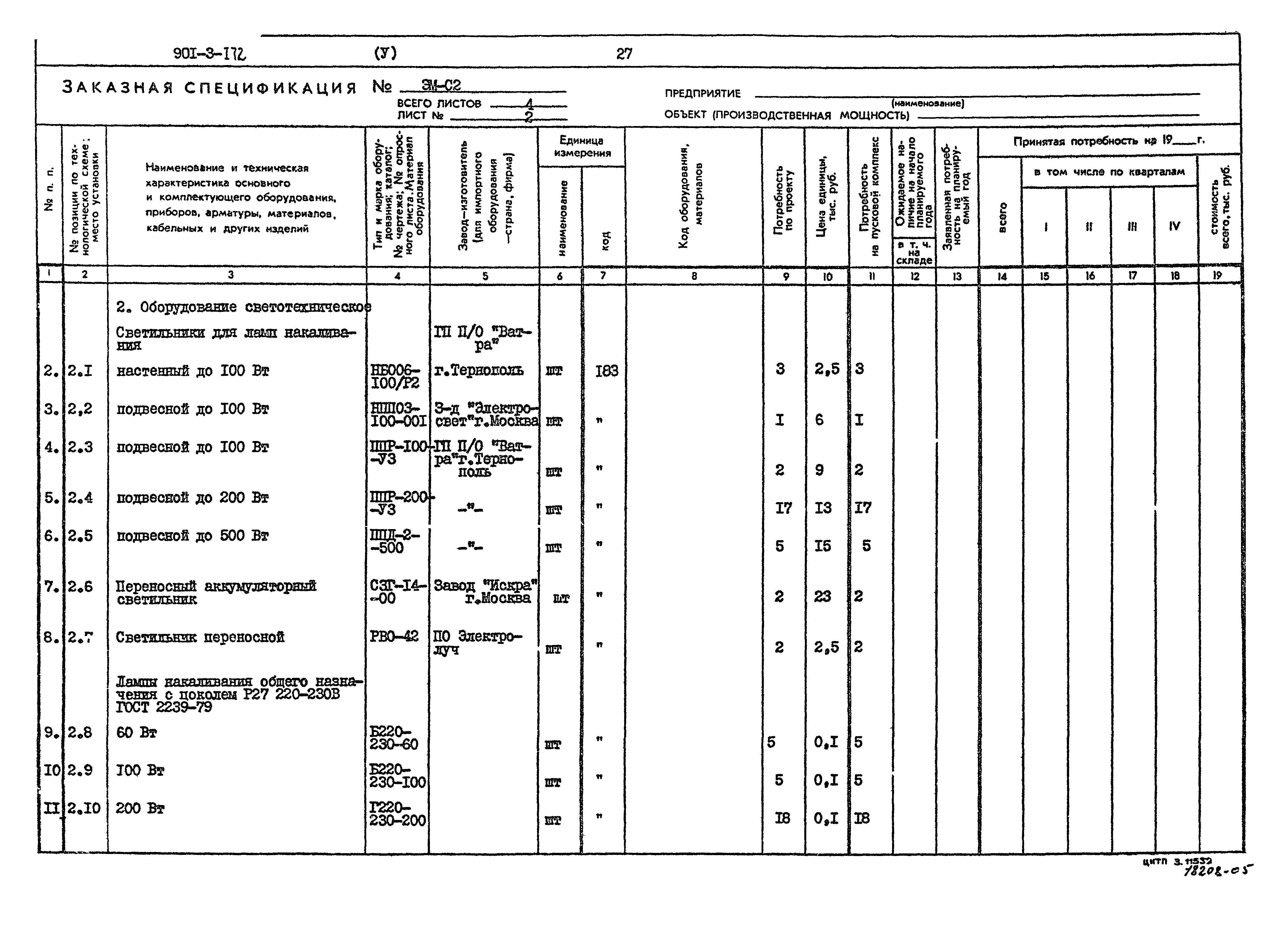 Типовой проект 901-3-172