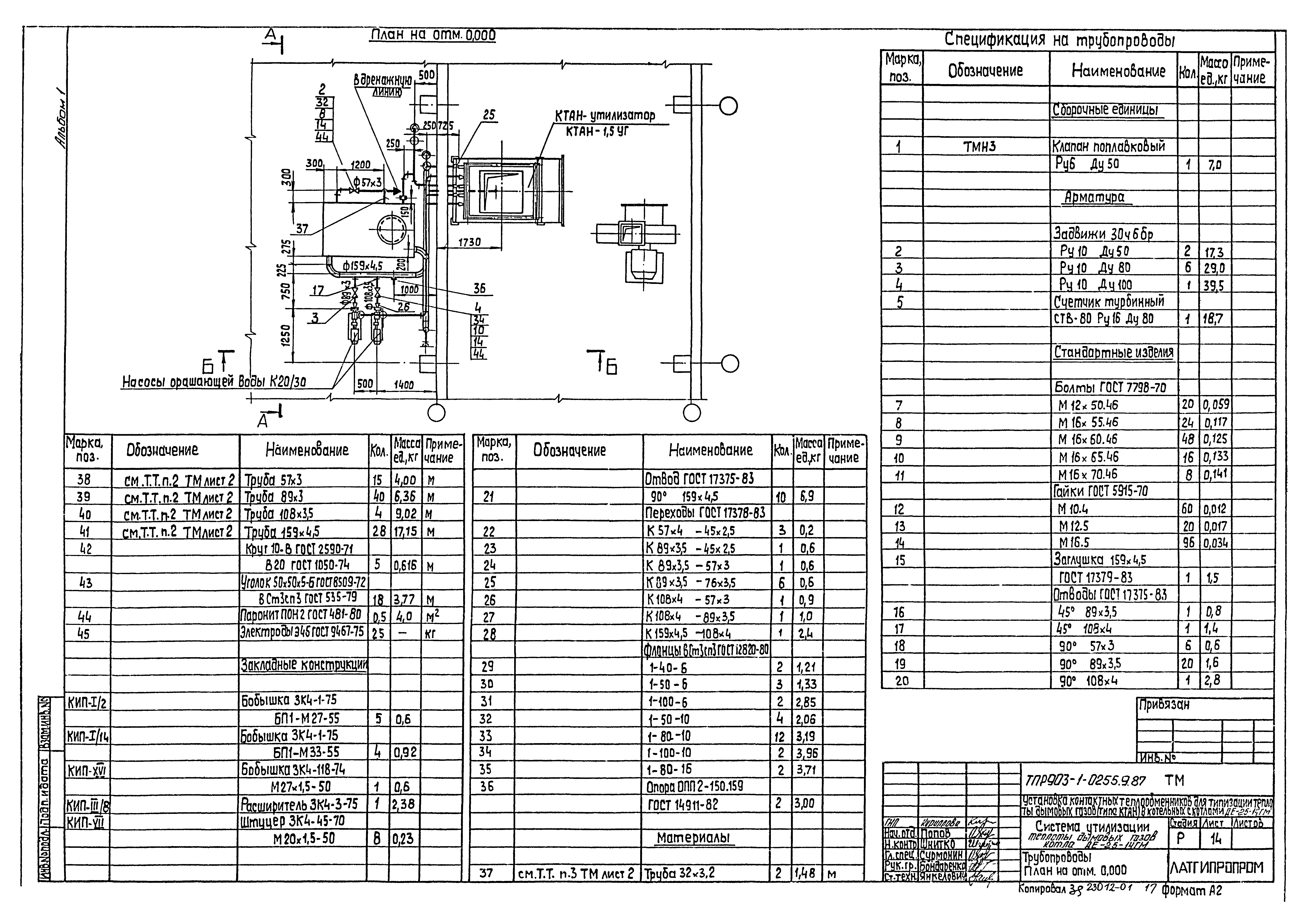 Типовые проектные решения 903-1-0255.9.87