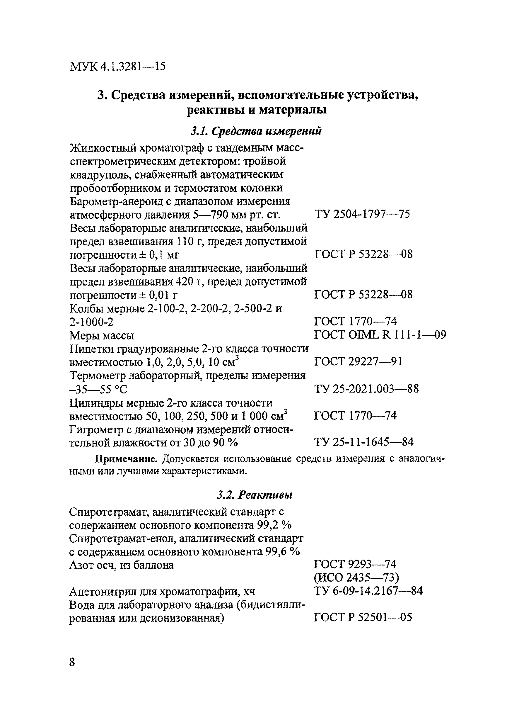 МУК 4.1.3281-15