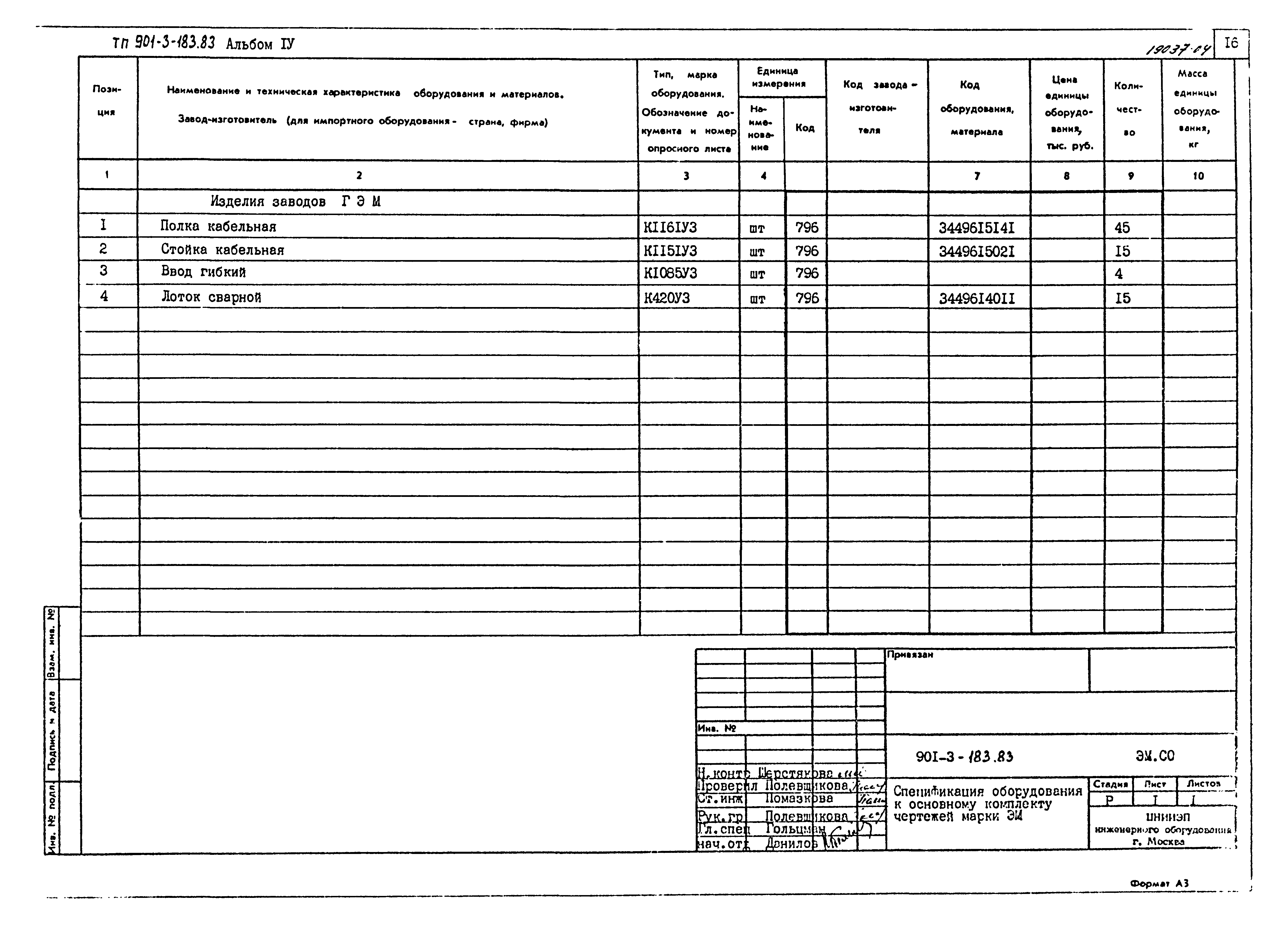 Типовой проект 901-3-183.83