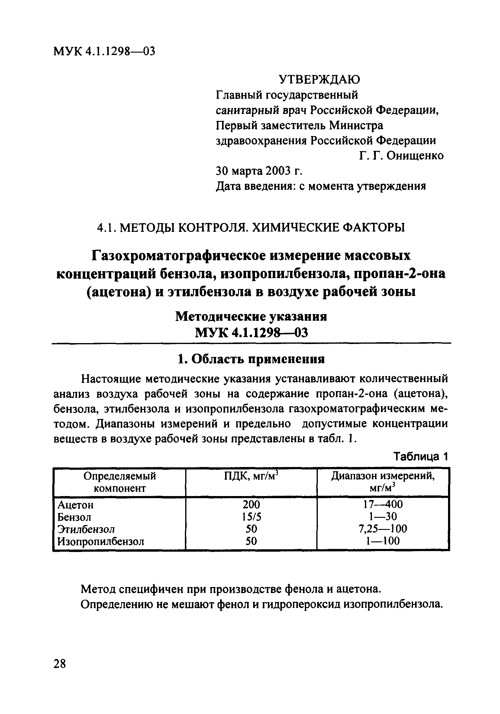 МУК 4.1.1298-03