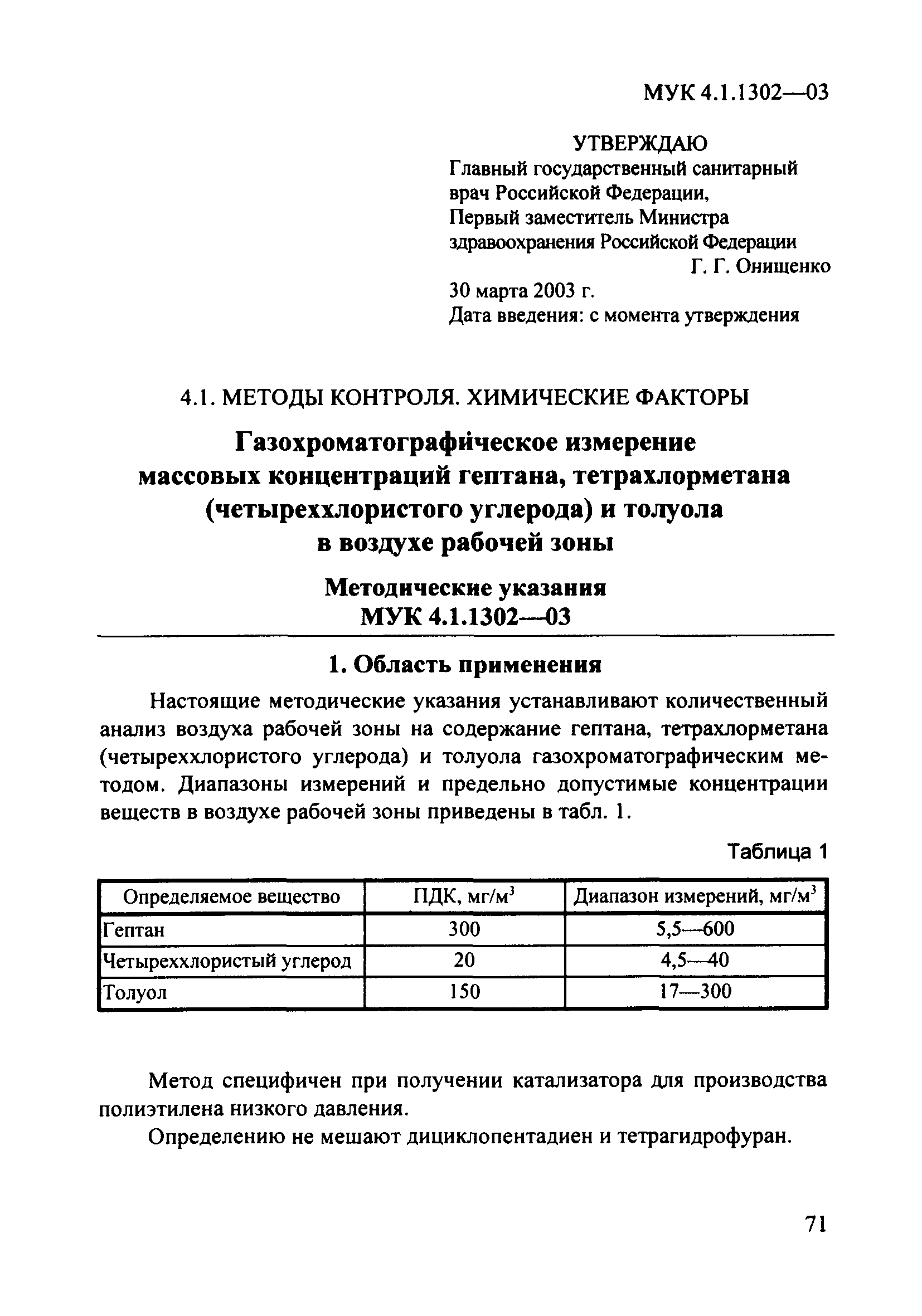 МУК 4.1.1302-03