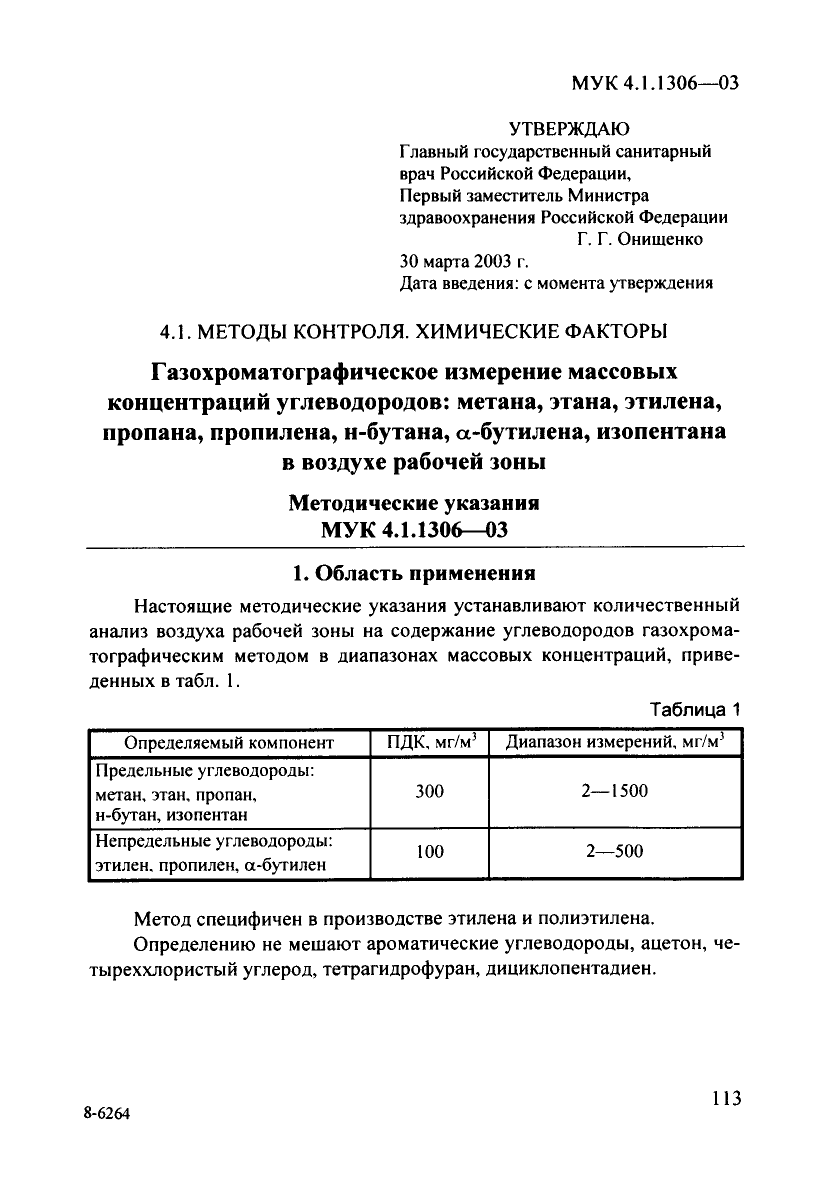 МУК 4.1.1306-03