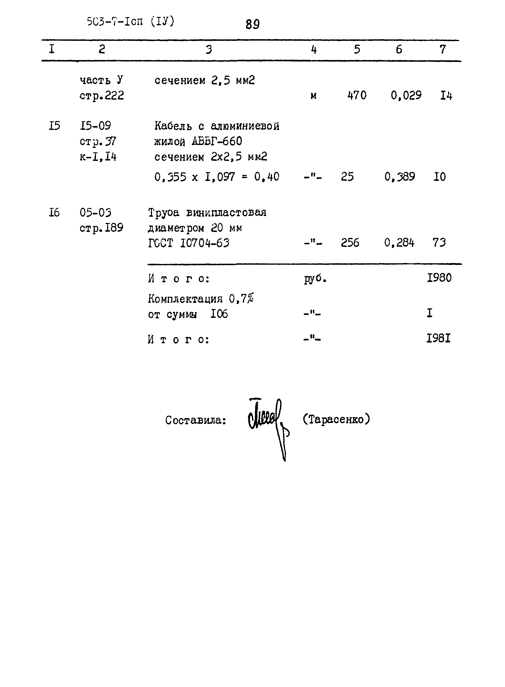 Типовой проект 503-7-1сп