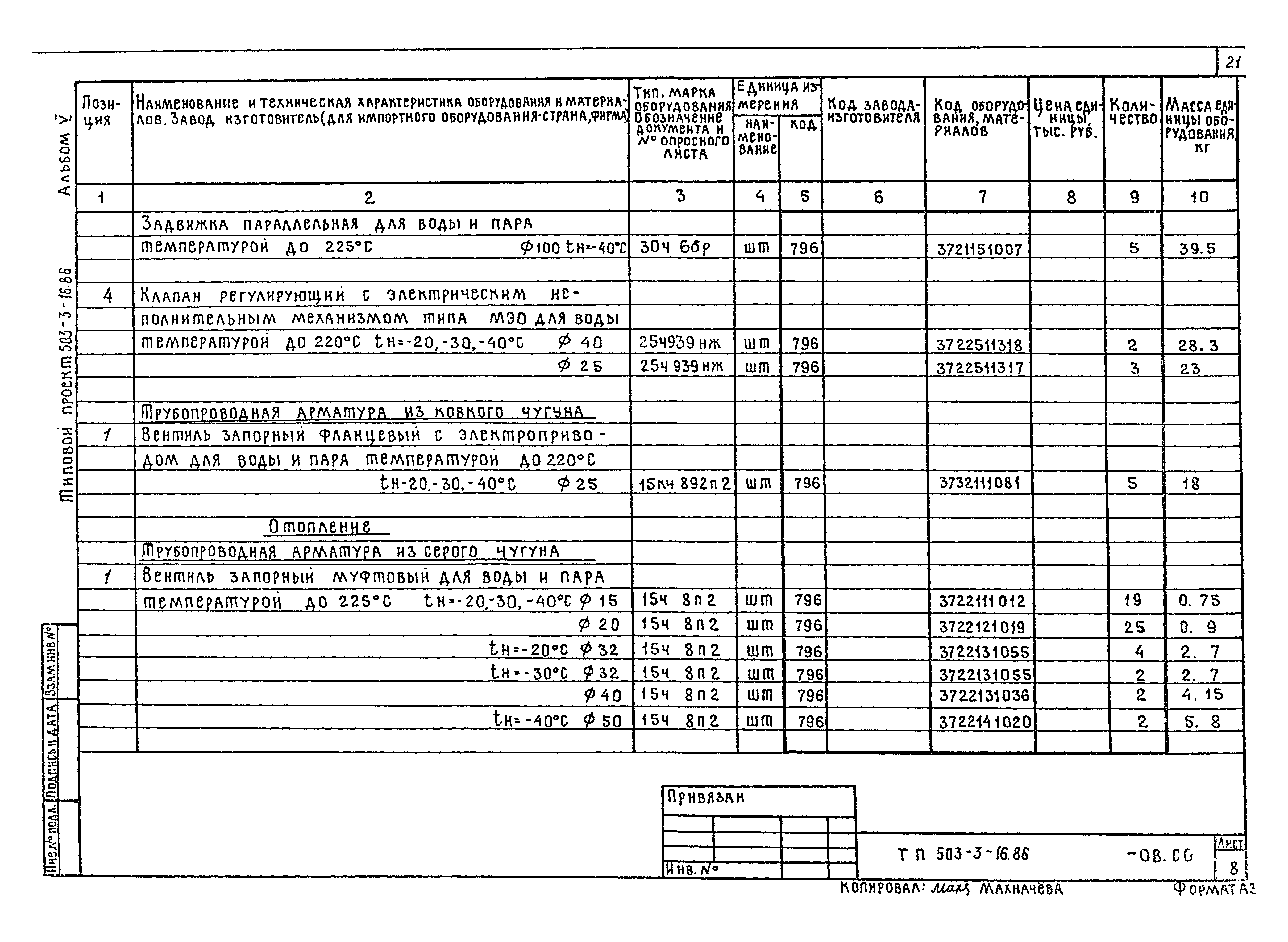 Типовой проект 503-3-16.86