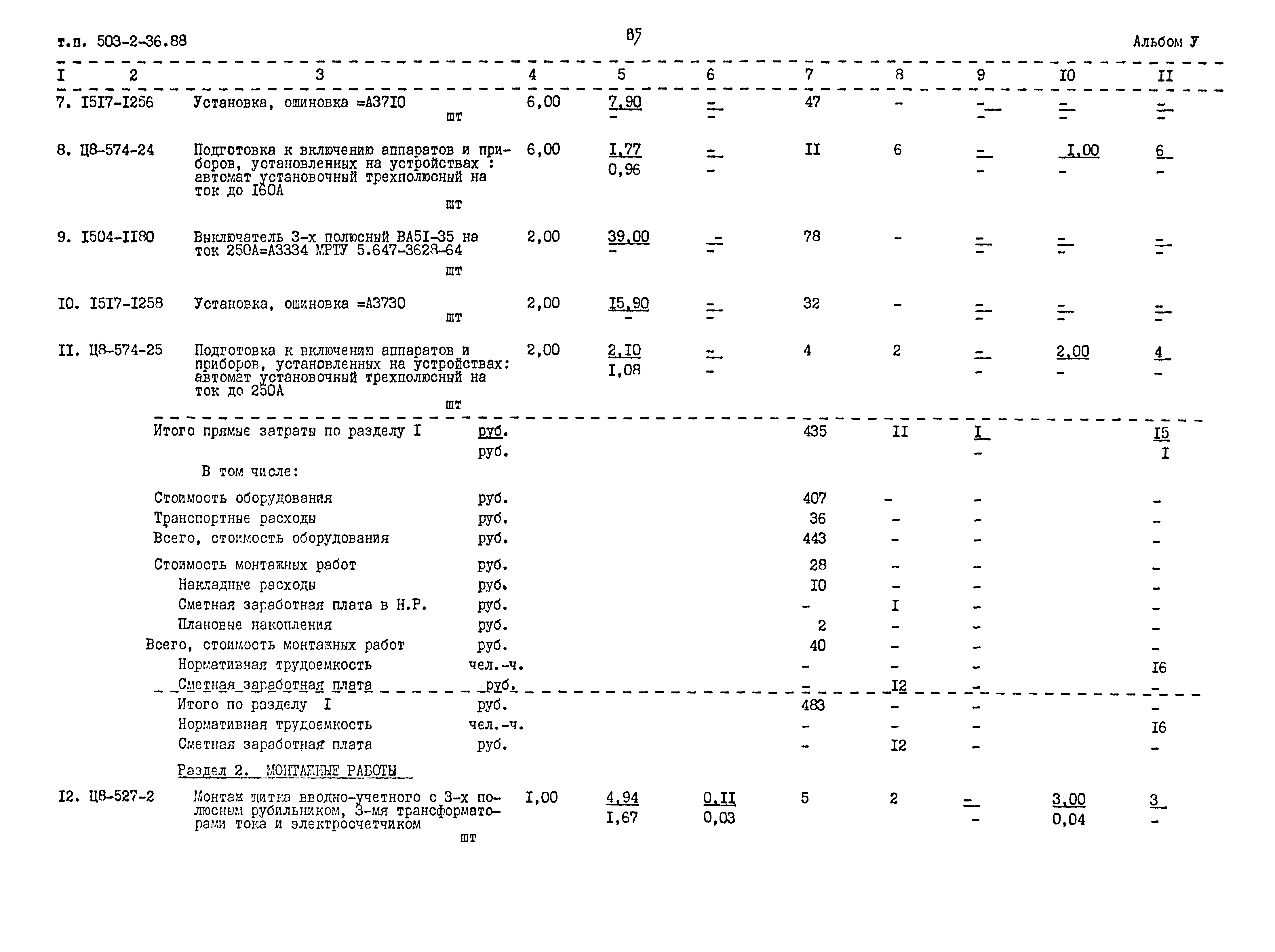 Типовой проект 503-2-36.88
