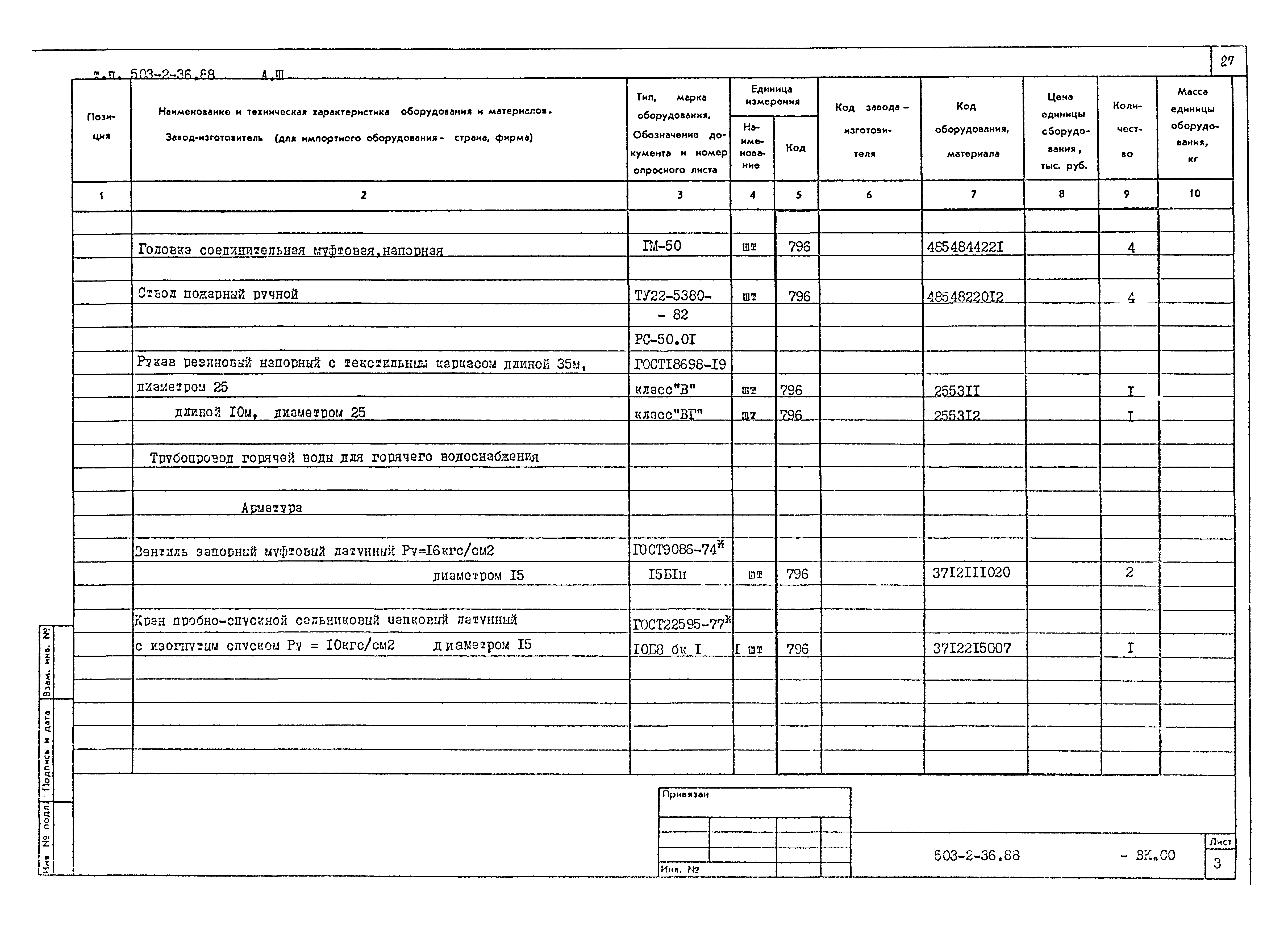 Типовой проект 503-2-36.88